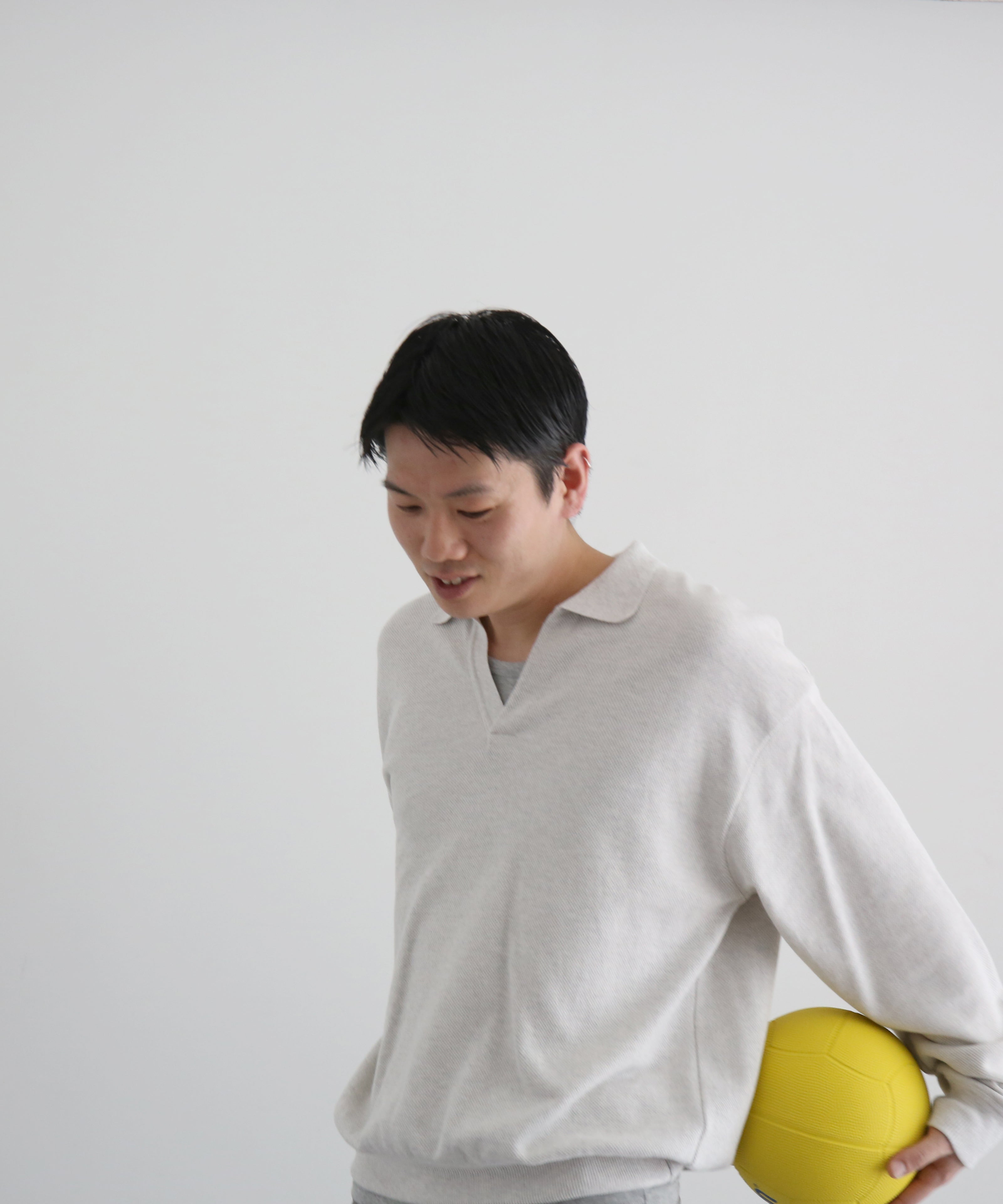 【EXCLUSIVE】crepuscule Co/ra moss stitch skipper "OATMEAL"