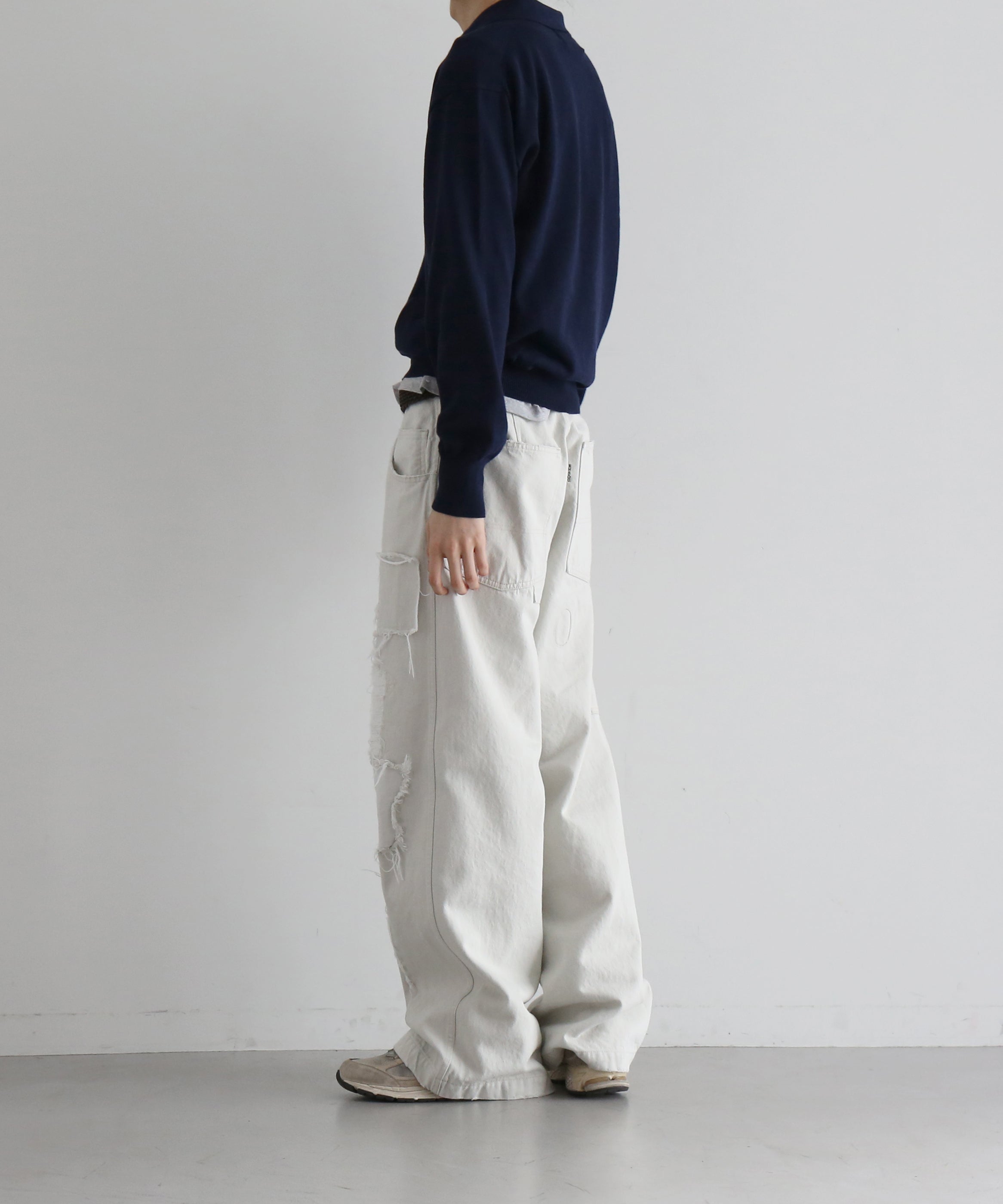 ensou. Scar tissue painter jeans "IVORY"