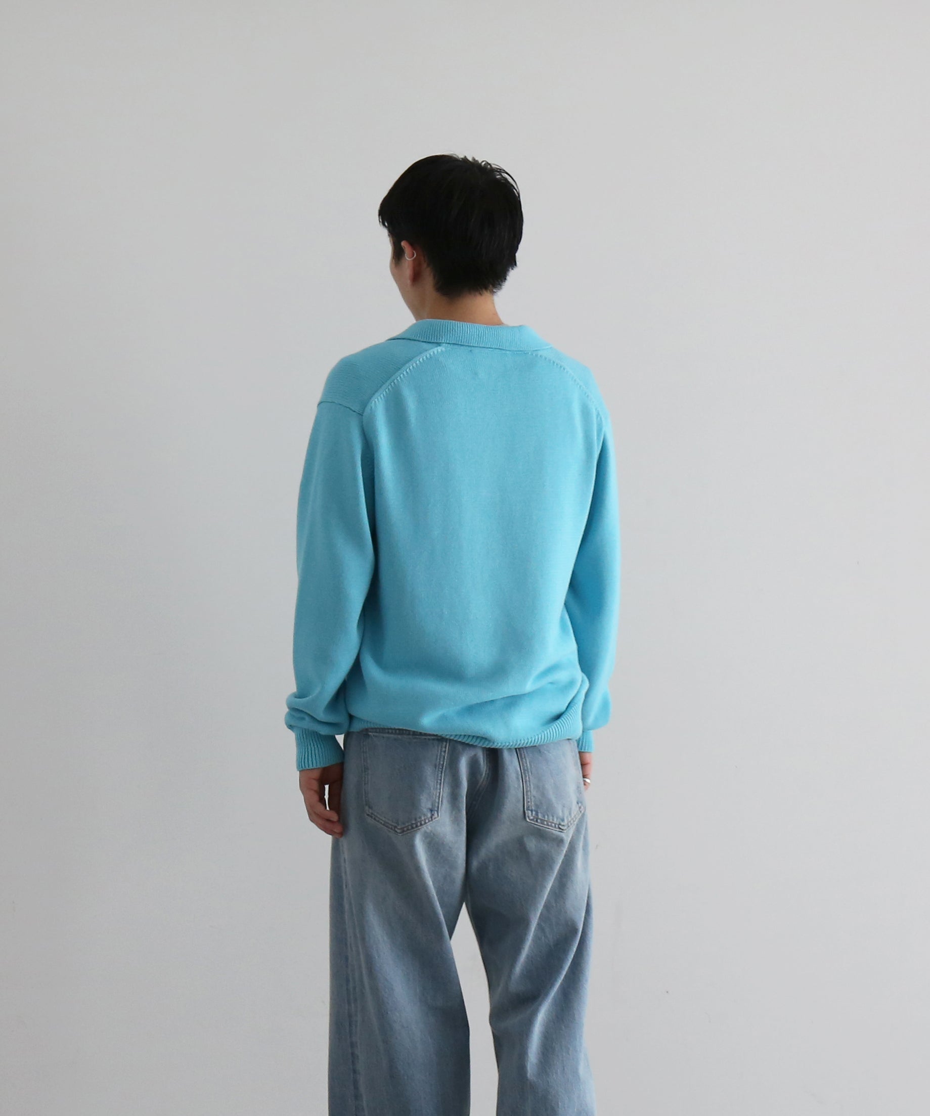 KAIKO Knit polo shirt "S.BLUE"
