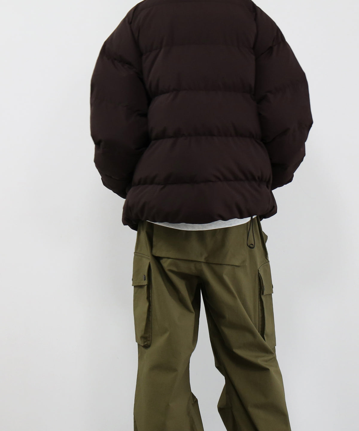FRED PERRY Raglan sleeve padded jacket “RICH BROWN”