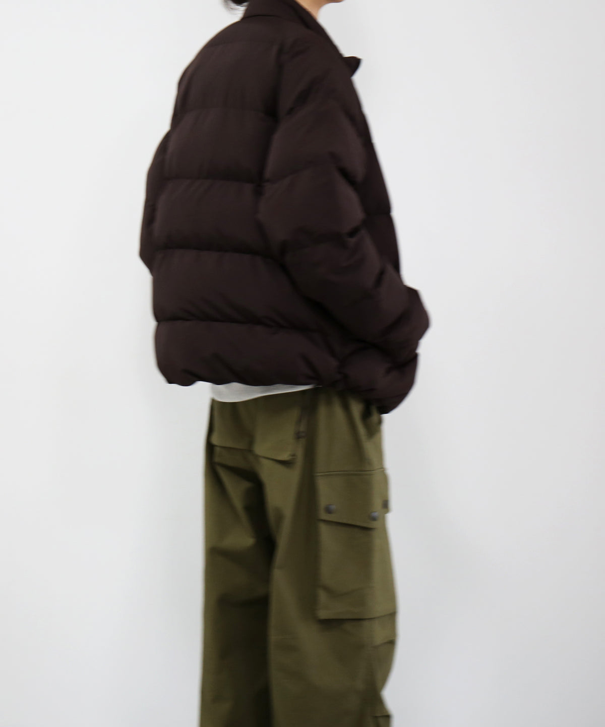 FRED PERRY Raglan sleeve padded jacket “RICH BROWN”