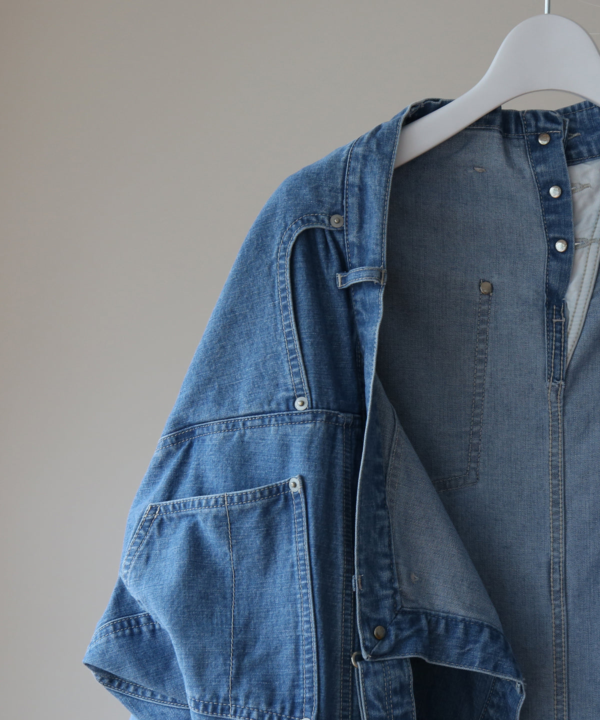 WHOWHAT Puzzle denim jacket "INDIGO FADE"