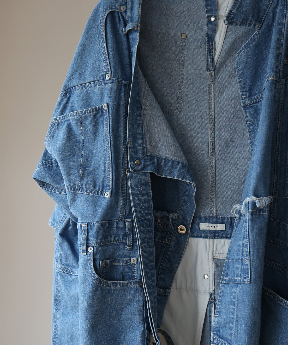 WHOWHAT Puzzle denim jacket "INDIGO FADE"