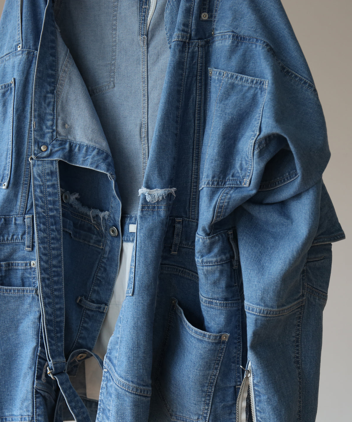 WHOWHAT Puzzle denim jacket "INDIGO FADE"