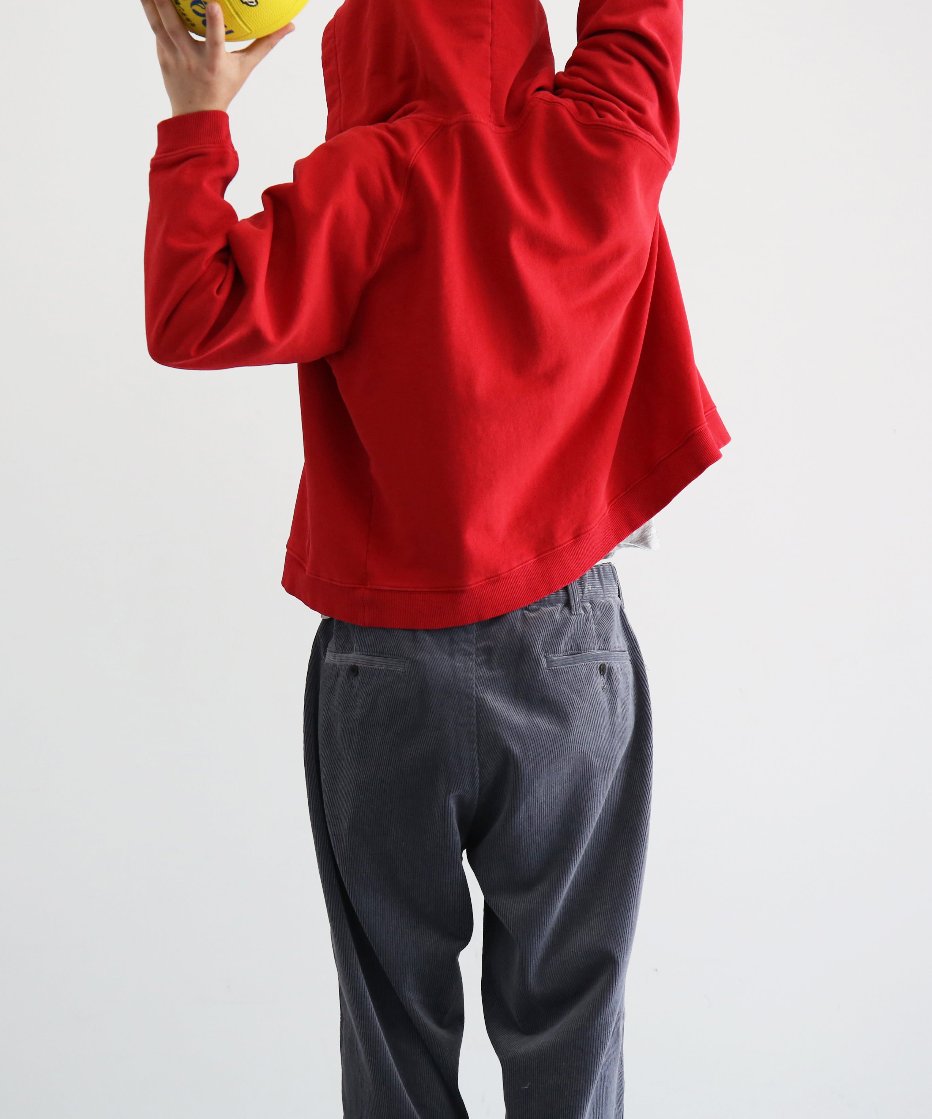 SECOND/LAYER Rola zip hoodie "WASHED RED"