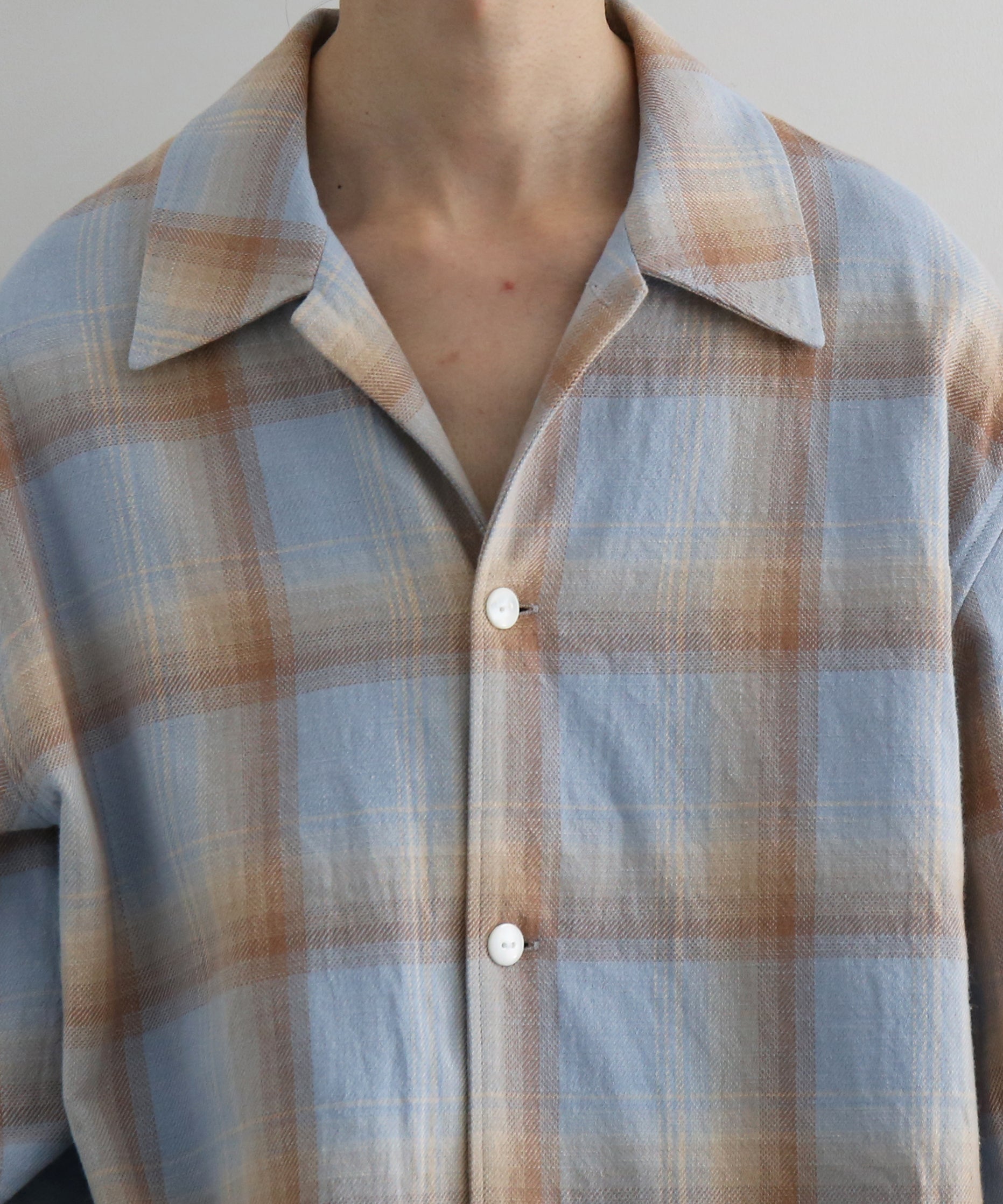 SECOND/LAYER Logan ombre ls shirt "CHECKERED BLUE"