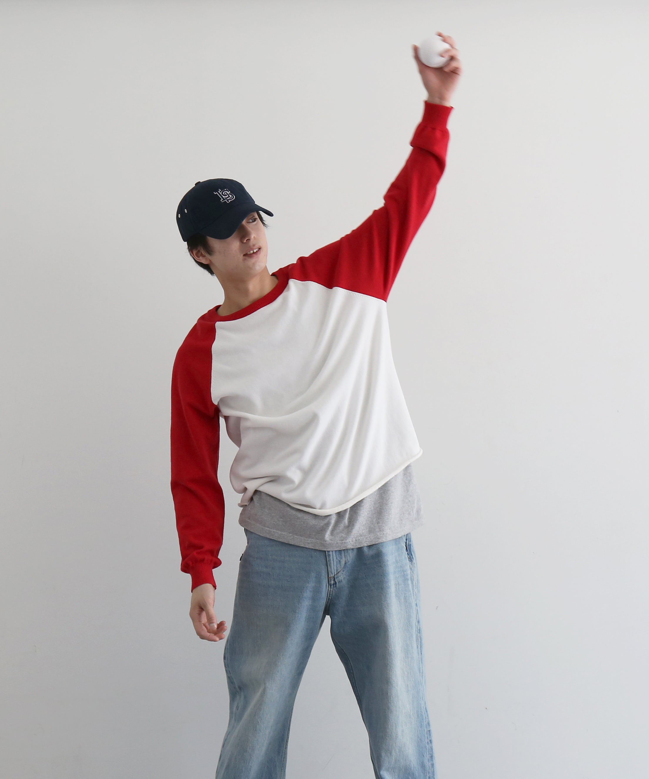 KAIKO Base ball knit "RED"