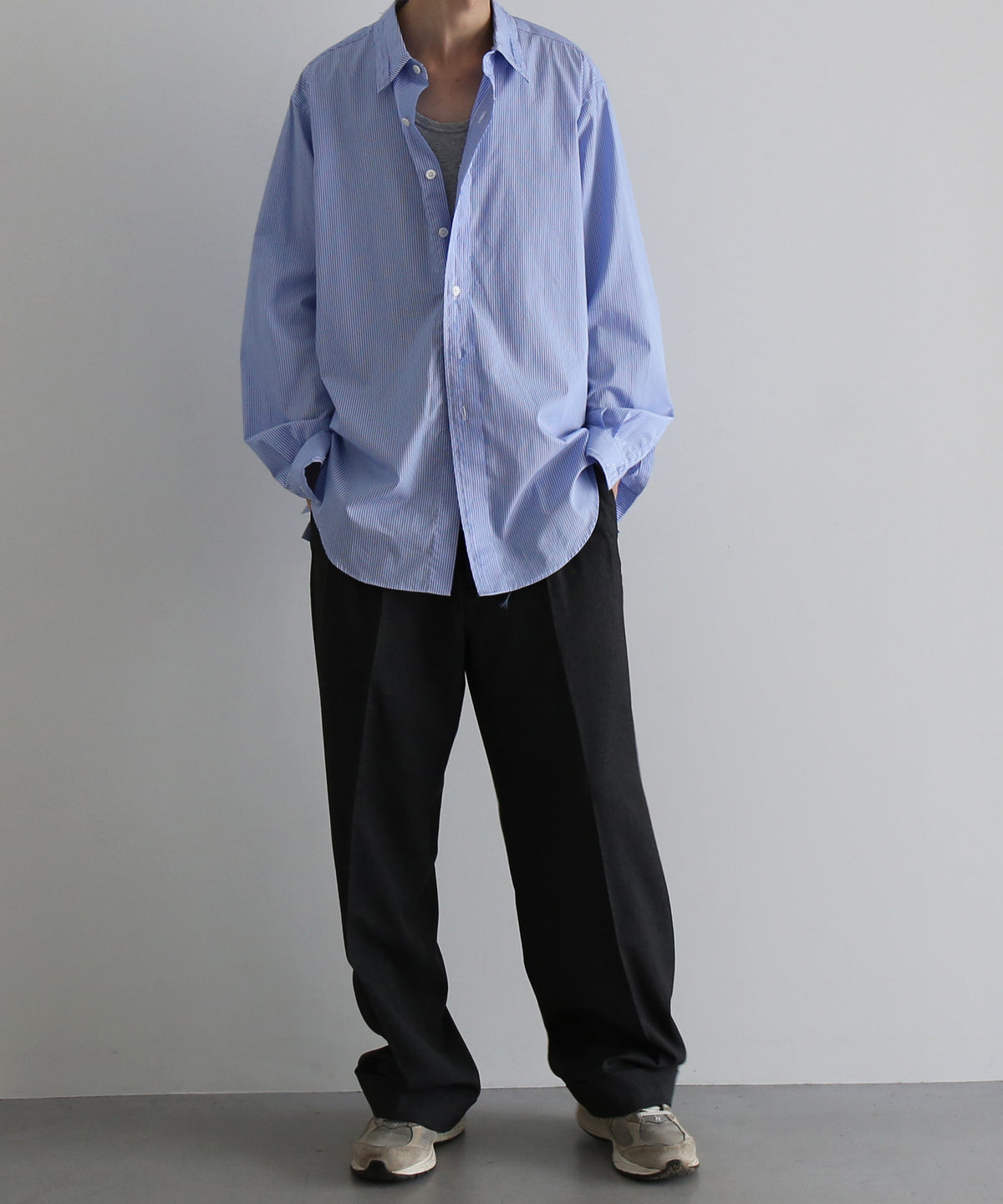 ensou. Rough cut shirt / b. "BLUE STRIPE"