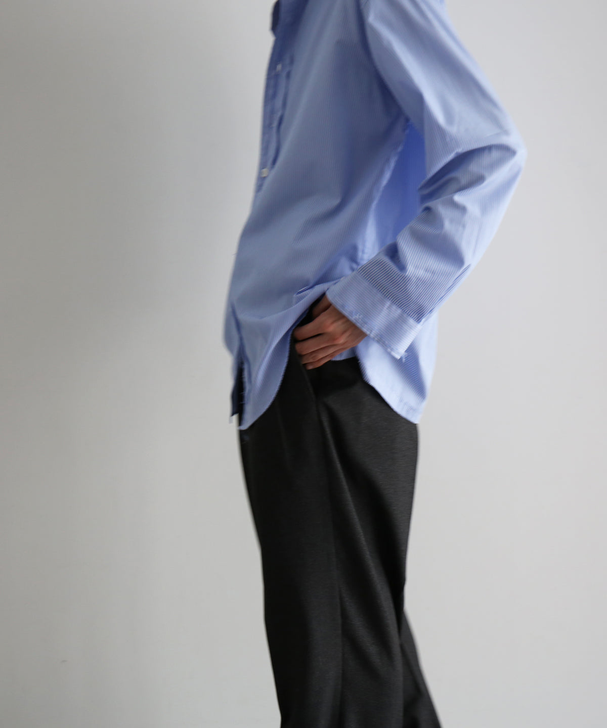 ensou. Rough cut shirt / b. "BLUE STRIPE"