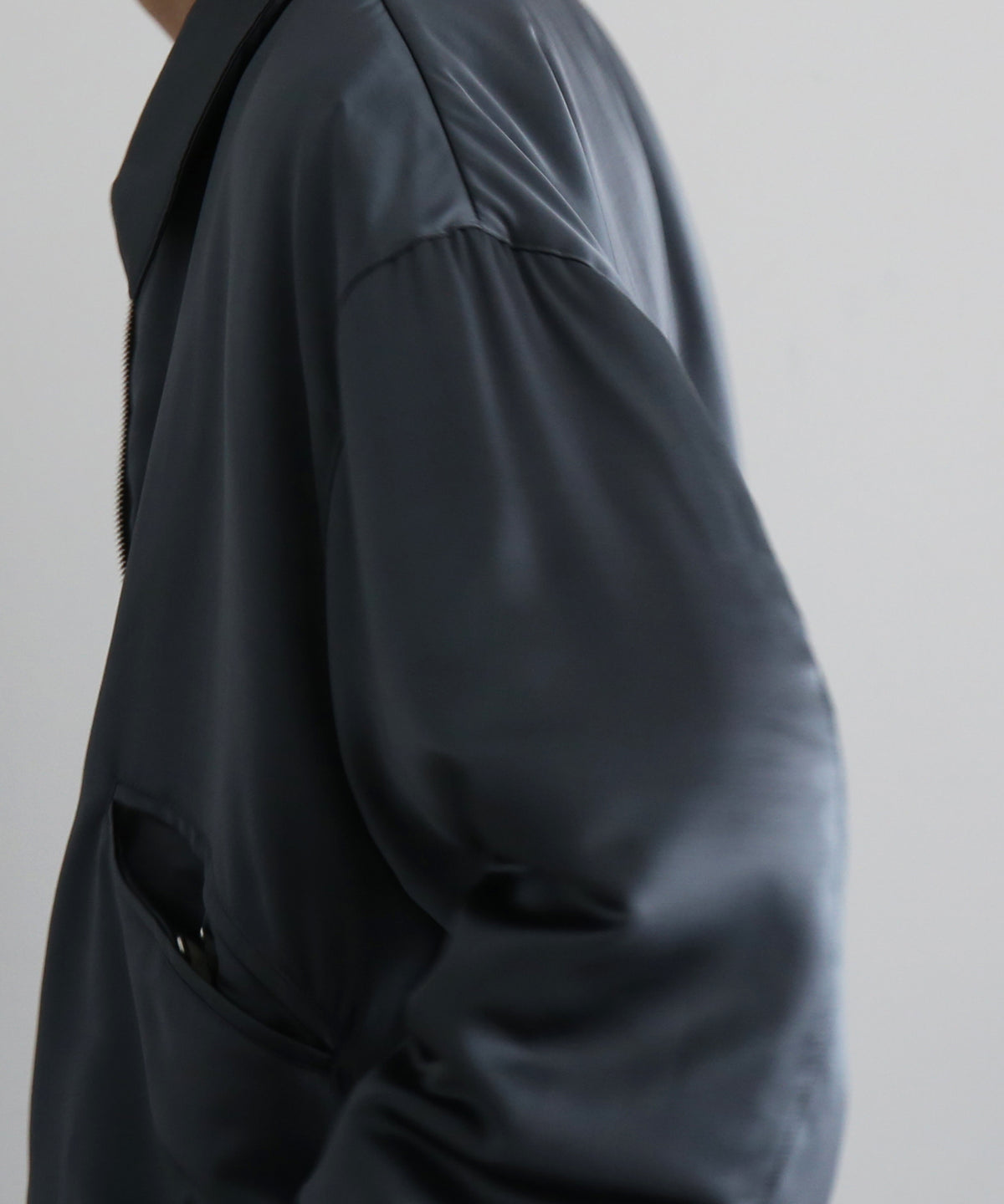 SECOND/LAYER Aces satin club jacket "GRAY"