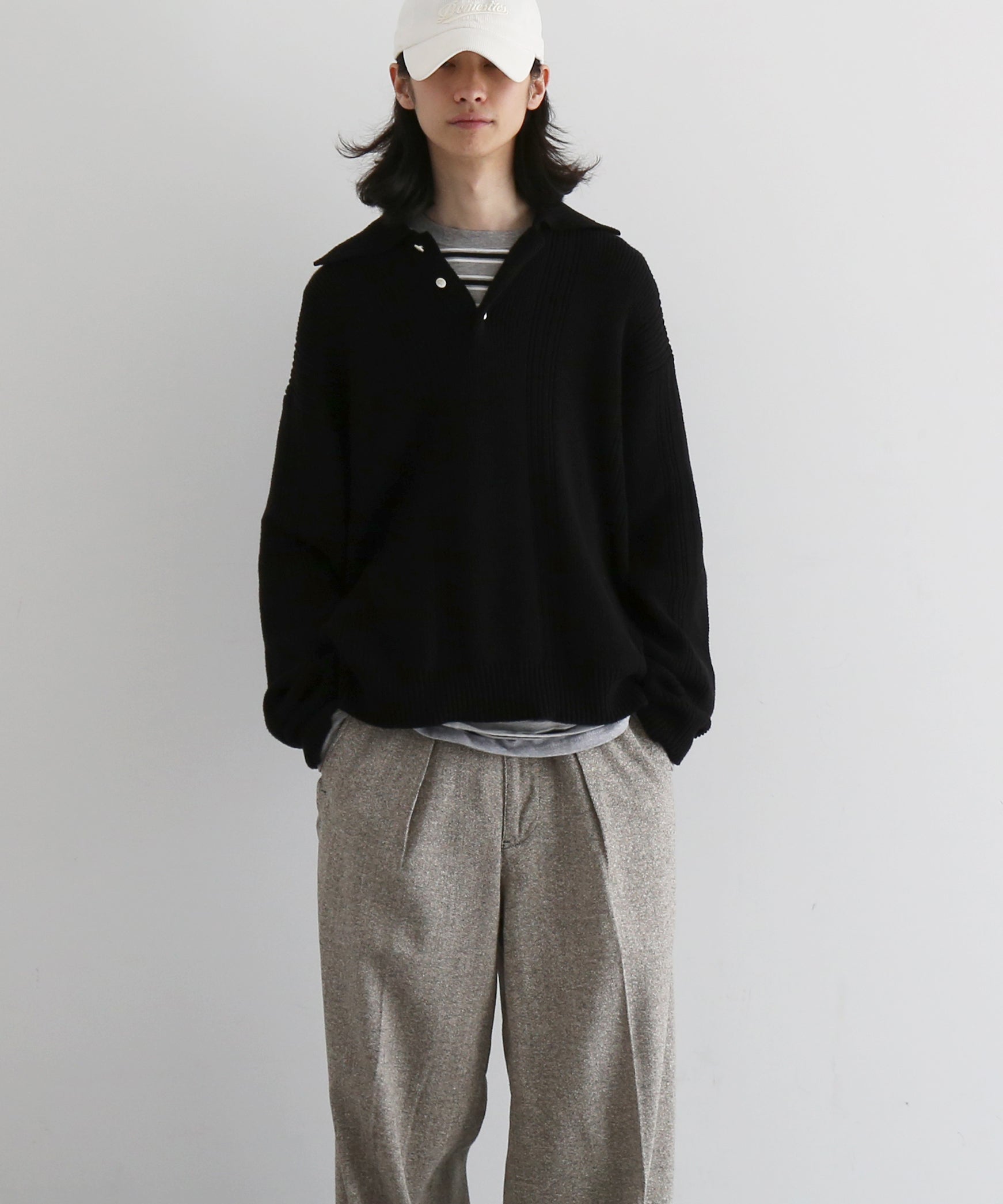 NEONSIGN Drop needle polo (ls) "OFF WHITE"