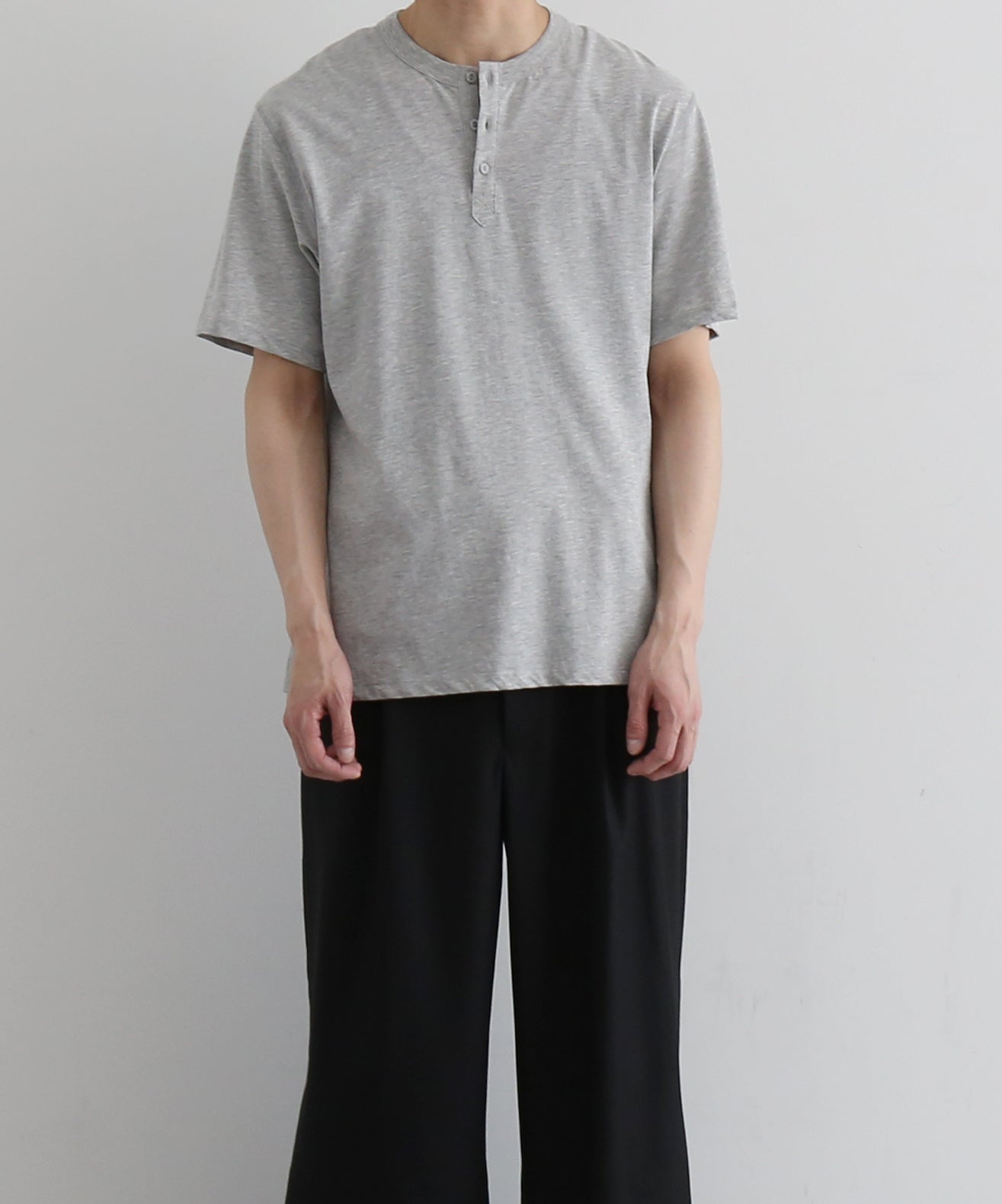 KAIKO H neck t-shirts "TOP GRAY"
