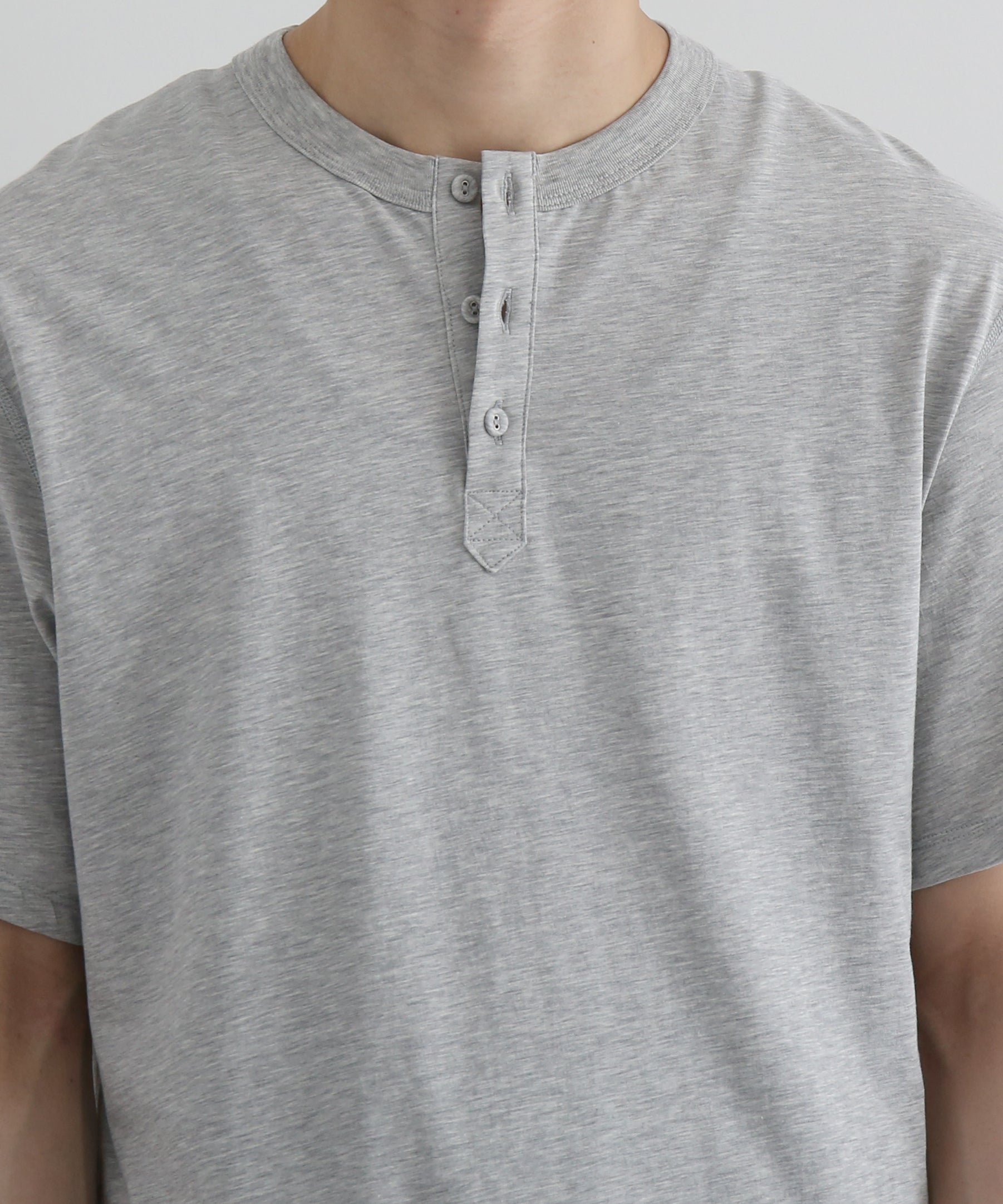 KAIKO H neck t-shirts "TOP GRAY"
