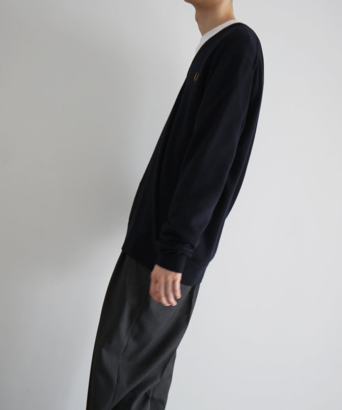 FRED PERRY Classic v neck jumper "NAVY"