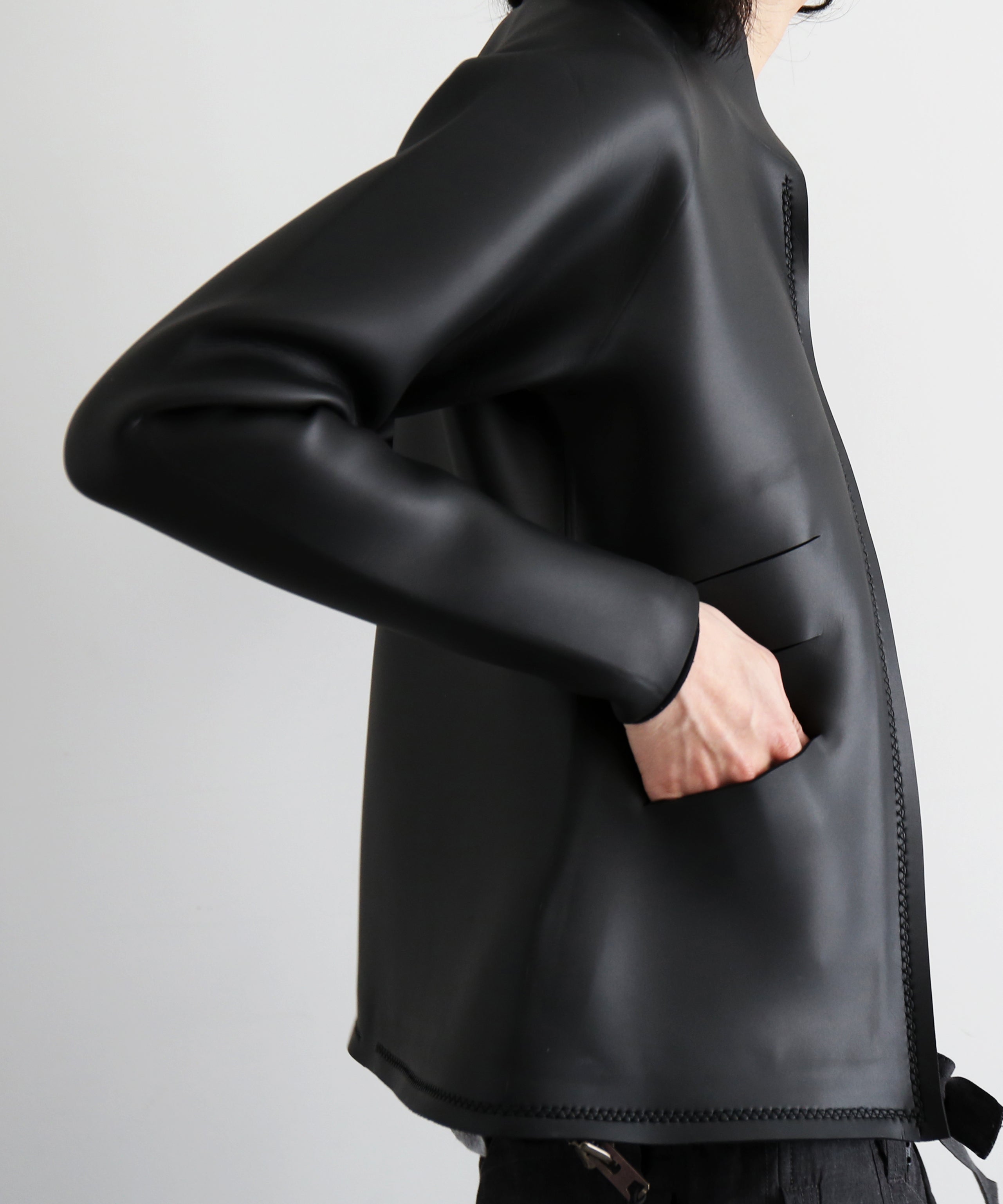 D.W.W.W × Scales shark leather skin jacket "BLACK"