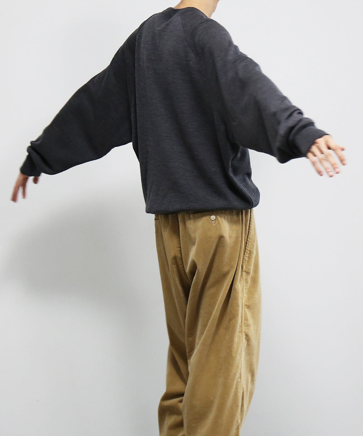 OLD FOLK HOUSE Washable wool sweatshirt "HEATHER GRAY"
