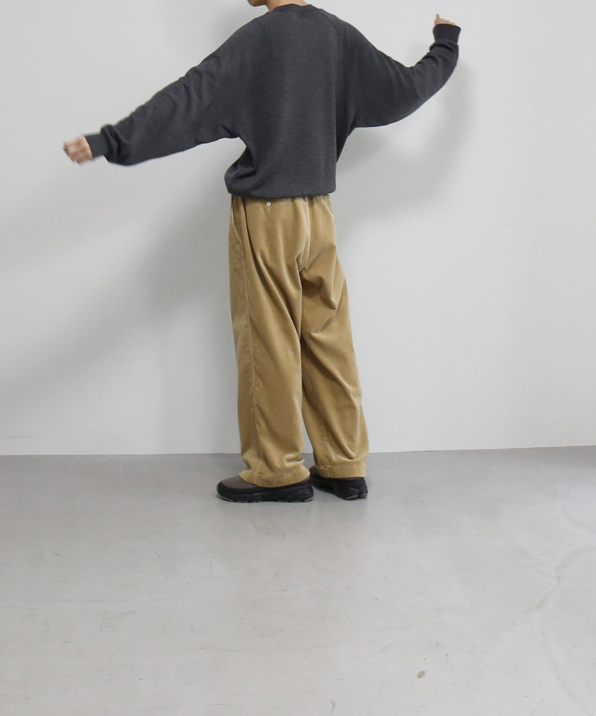 OLD FOLK HOUSE Washable wool sweatshirt "HEATHER GRAY"