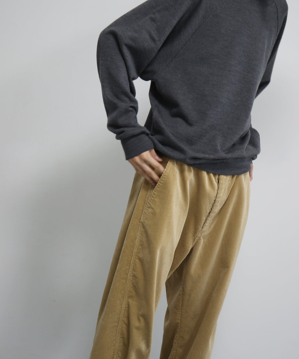 OLD FOLK HOUSE Washable wool sweatshirt "HEATHER GRAY"