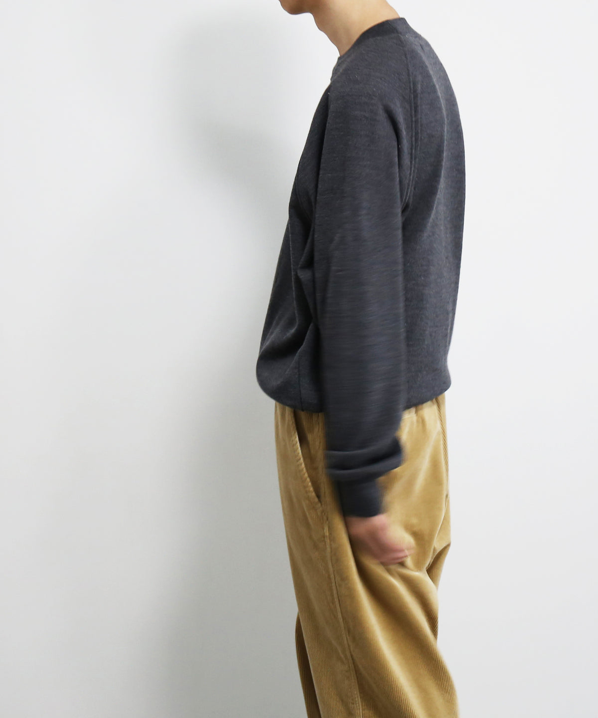 OLD FOLK HOUSE Washable wool sweatshirt "HEATHER GRAY"