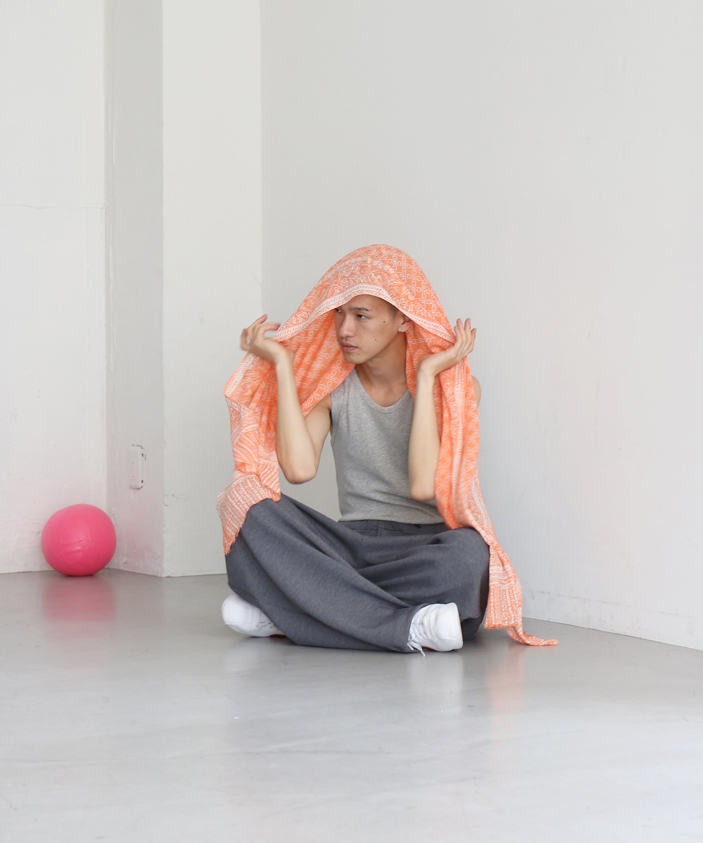 rajabrooke Batic wau stole "SALMON PINK"