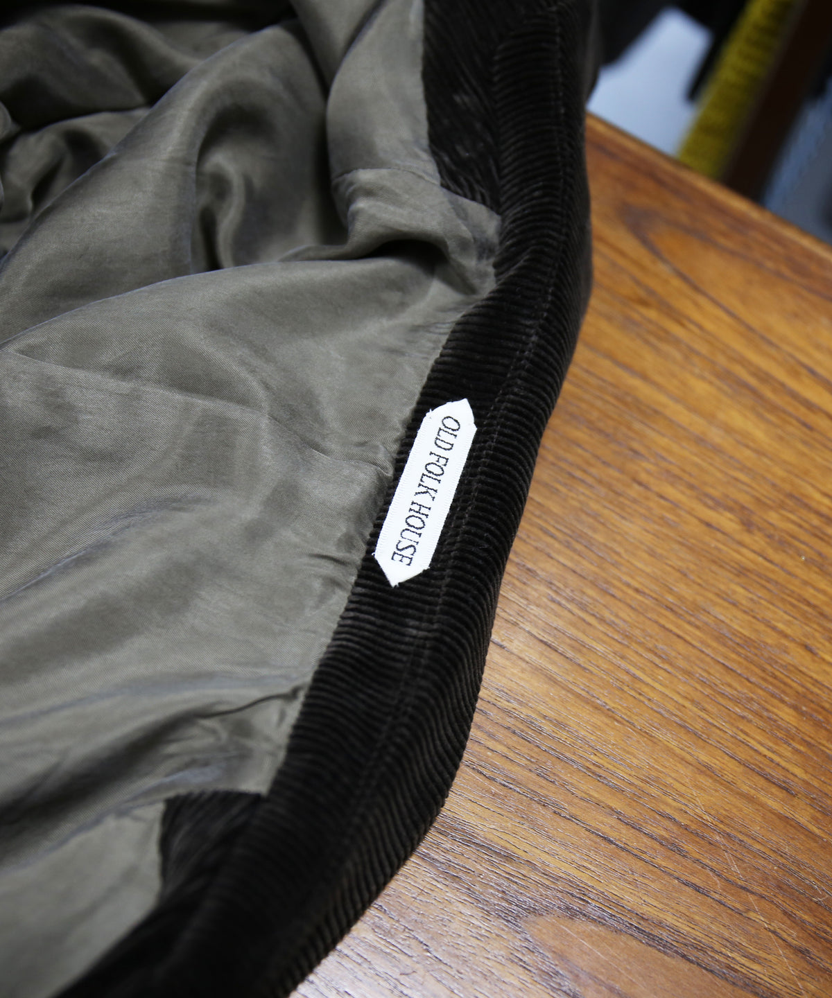 OLD FOLK HOUSE Cotton & rayon corduroy tailored jacket "DARK BROWN"