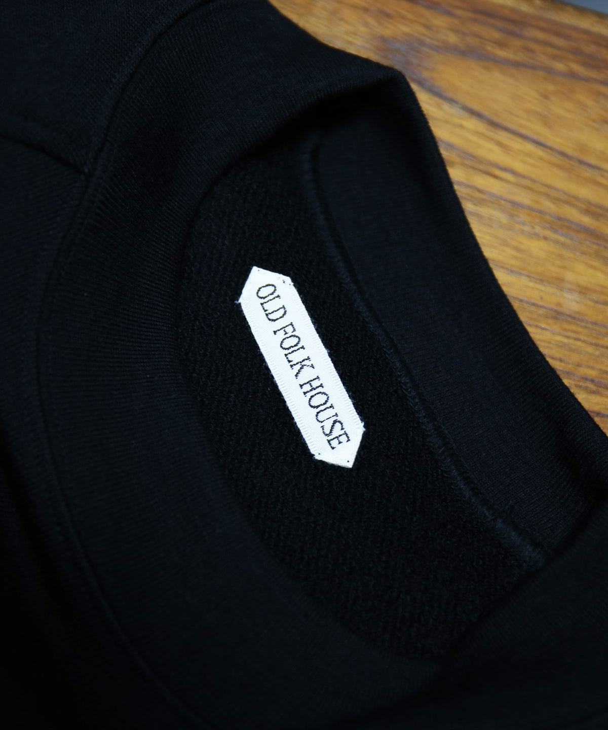OLD FOLK HOUSE Washable wool sweatshirt "BLACK"