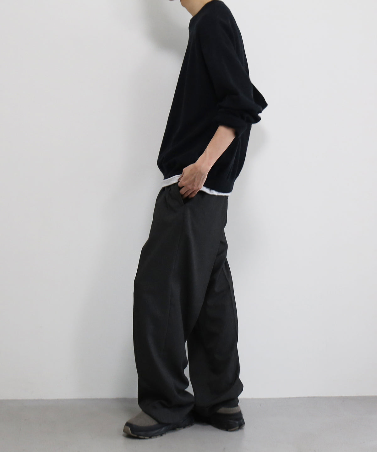 crepuscule Co/wo moss stitch p/o "BLACK"