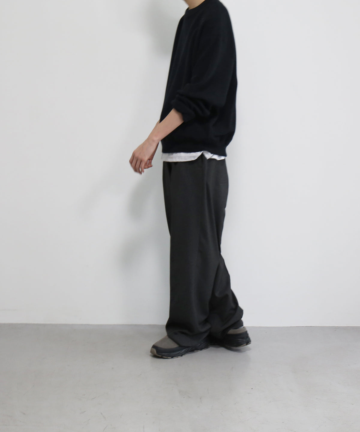 crepuscule Co/wo moss stitch p/o "BLACK"