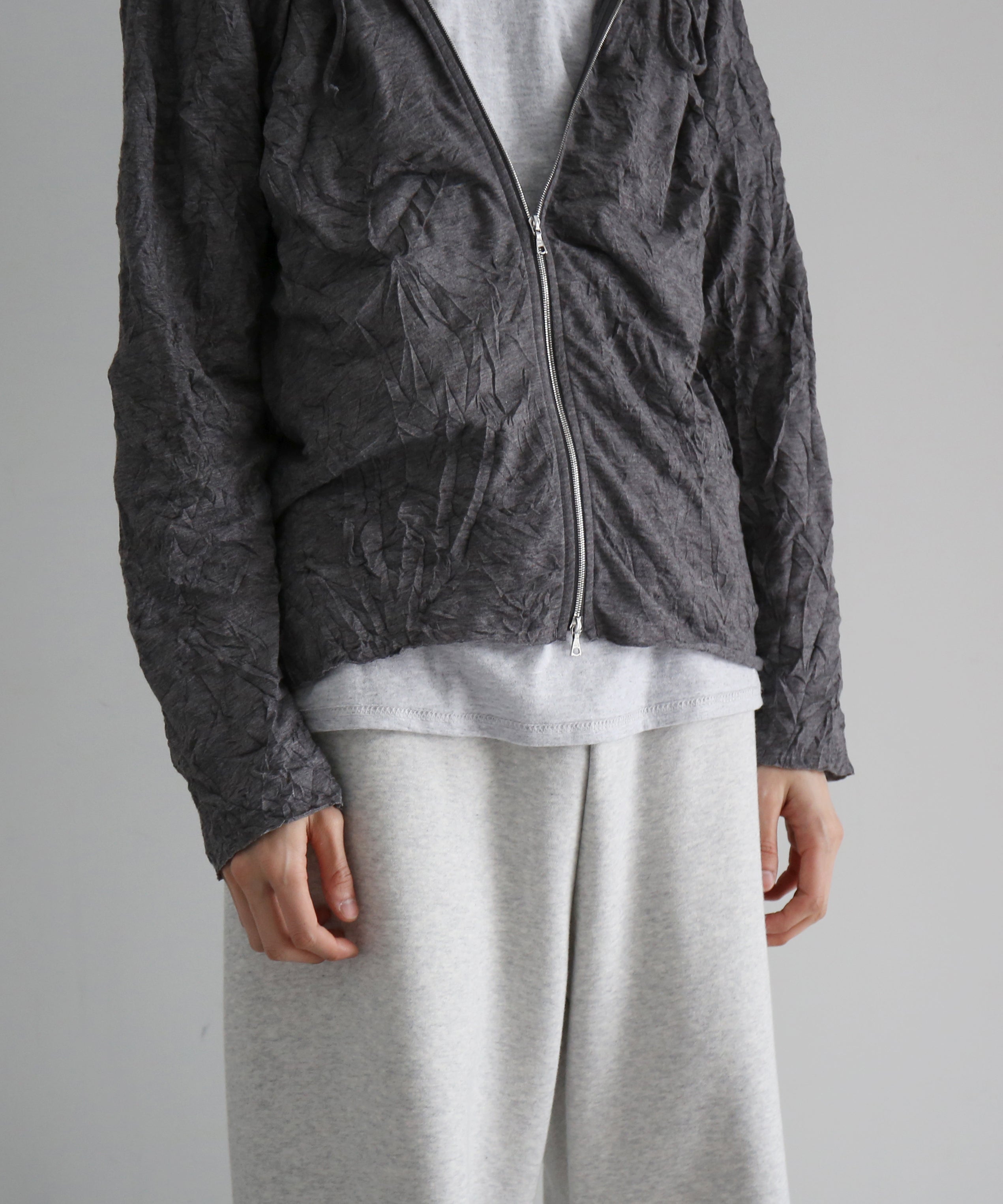 POST ARCHIVE FACTION(PAF) Zip hoodie "GREY"