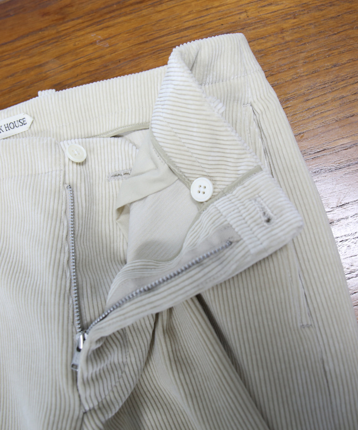 OLD FOLK HOUSE Cotton & rayon corduroy pants "OFF-WHITE"