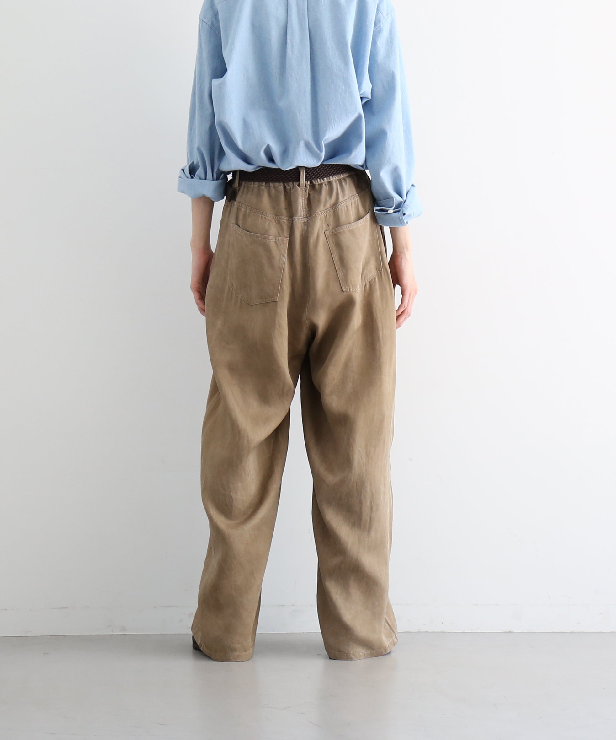 VOAAOV Pigment cupro 5p pants "CAMEL"