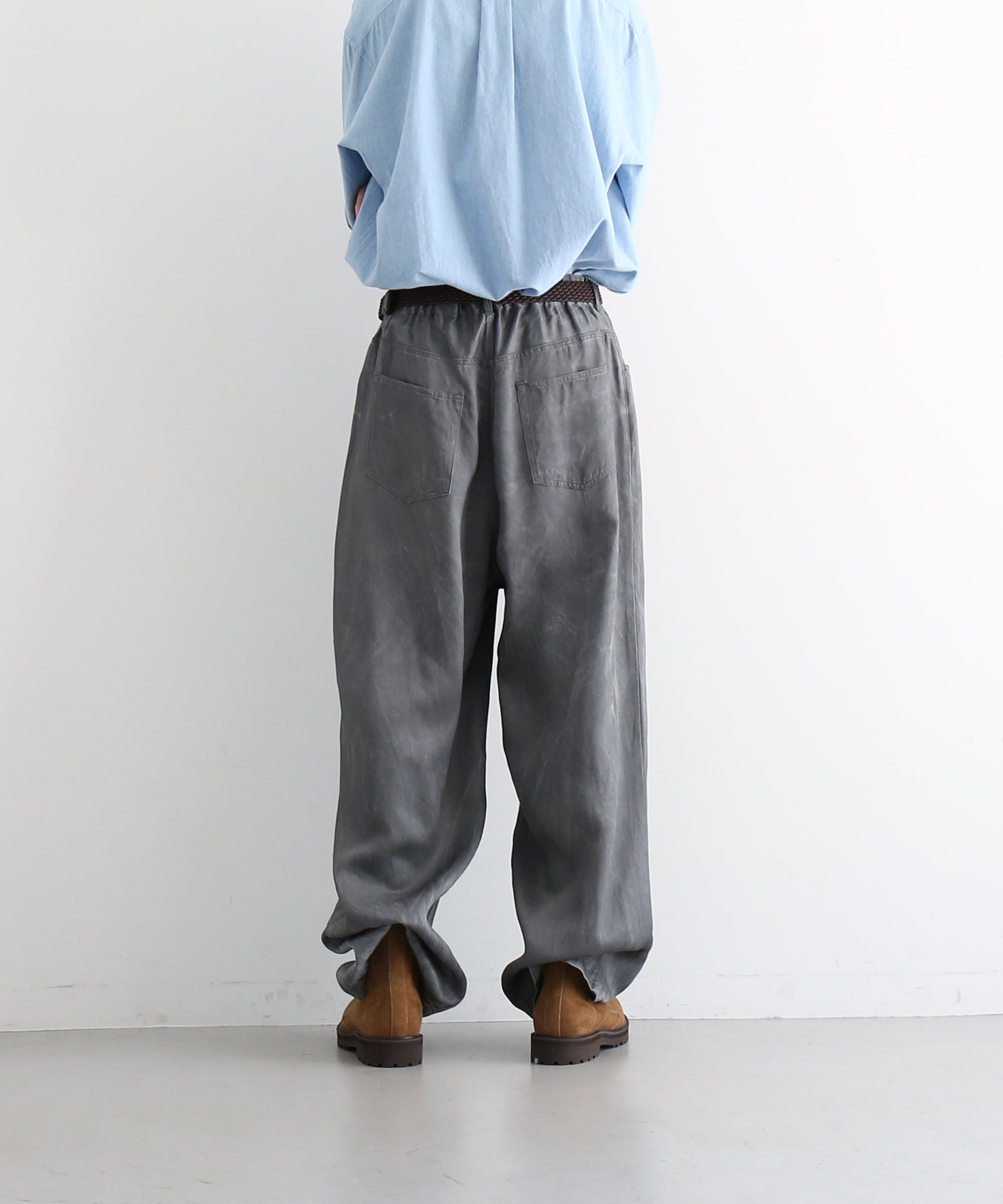 VOAAOV Pigment cupro 5p pants "CHARCOAL"