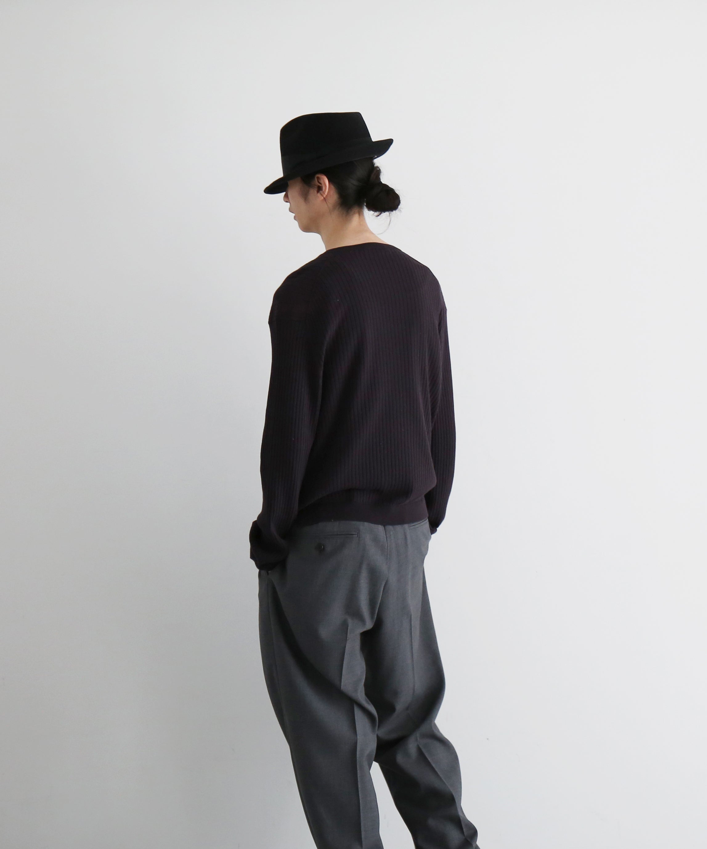 OUR LEGACY Fine henley “NOBLE NAVY COTTON CREPE”