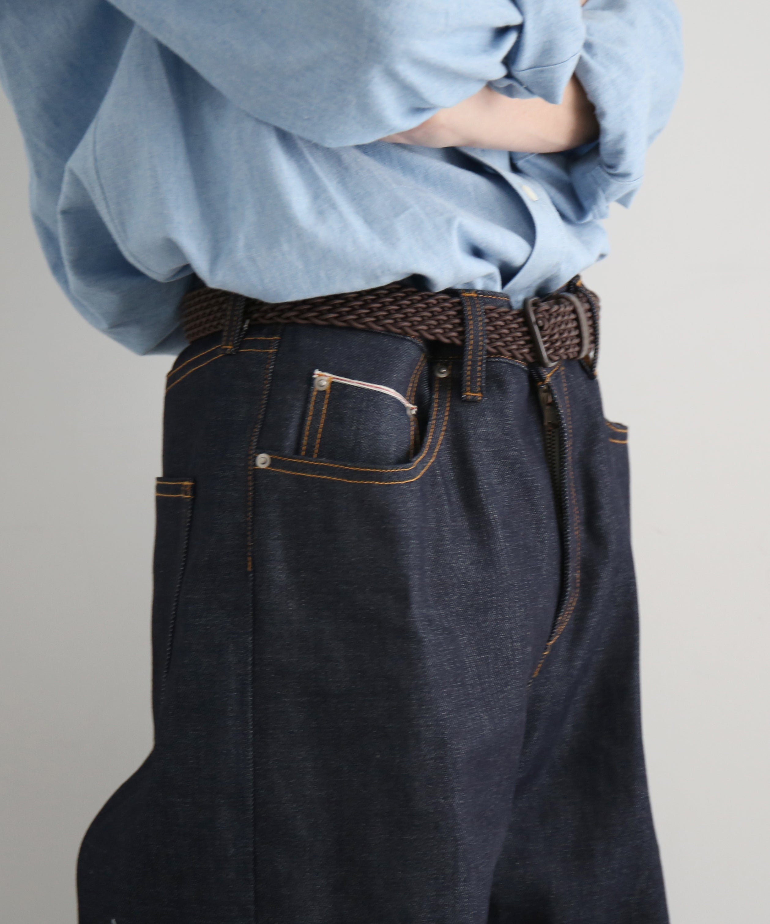 DIGAWEL Straight denim pants "NAVY"