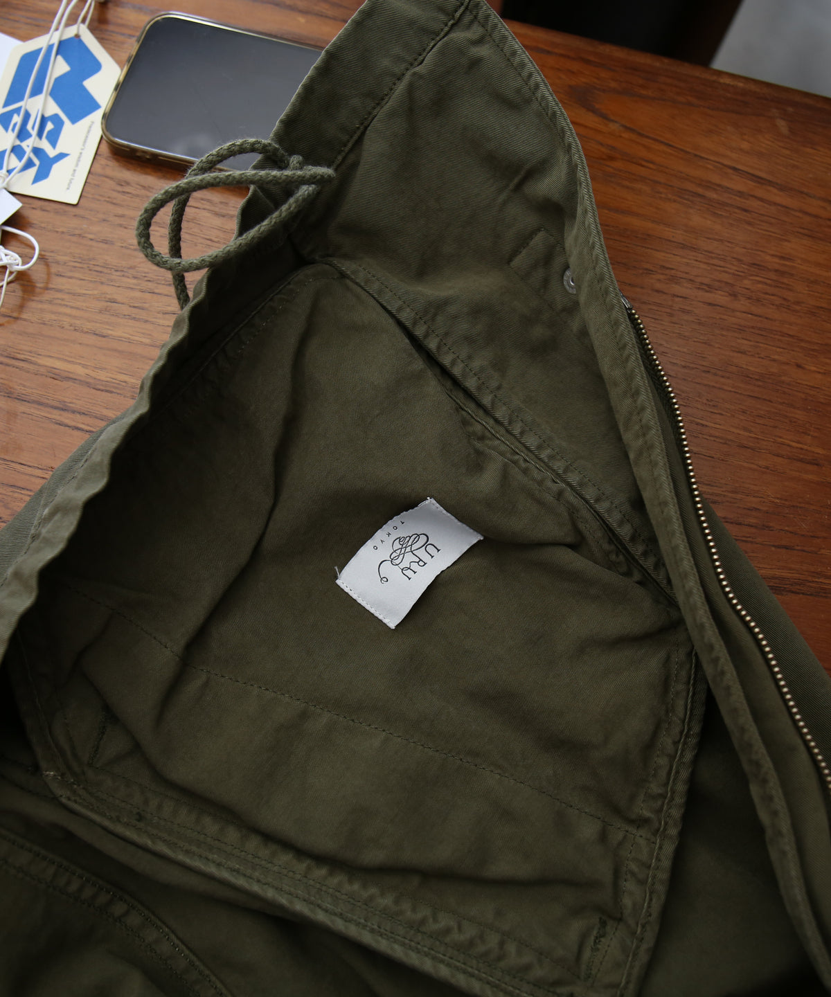 URU Organic compact chino - m-51 short blouson "D.KHAKI"