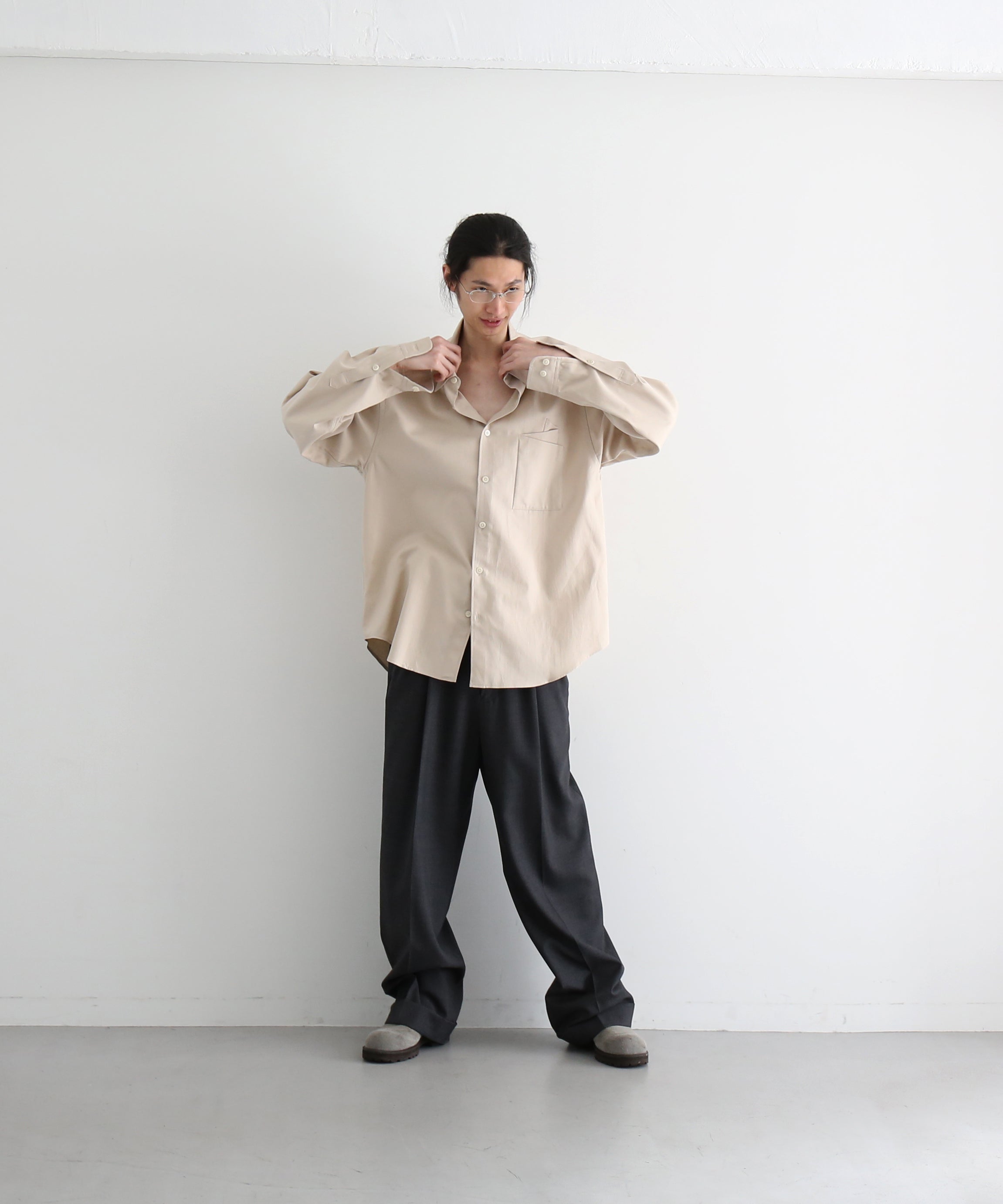WhoWhat フーワット 長袖 シャツ WHOWHAT 【フーワット】Origami pocket shirt 