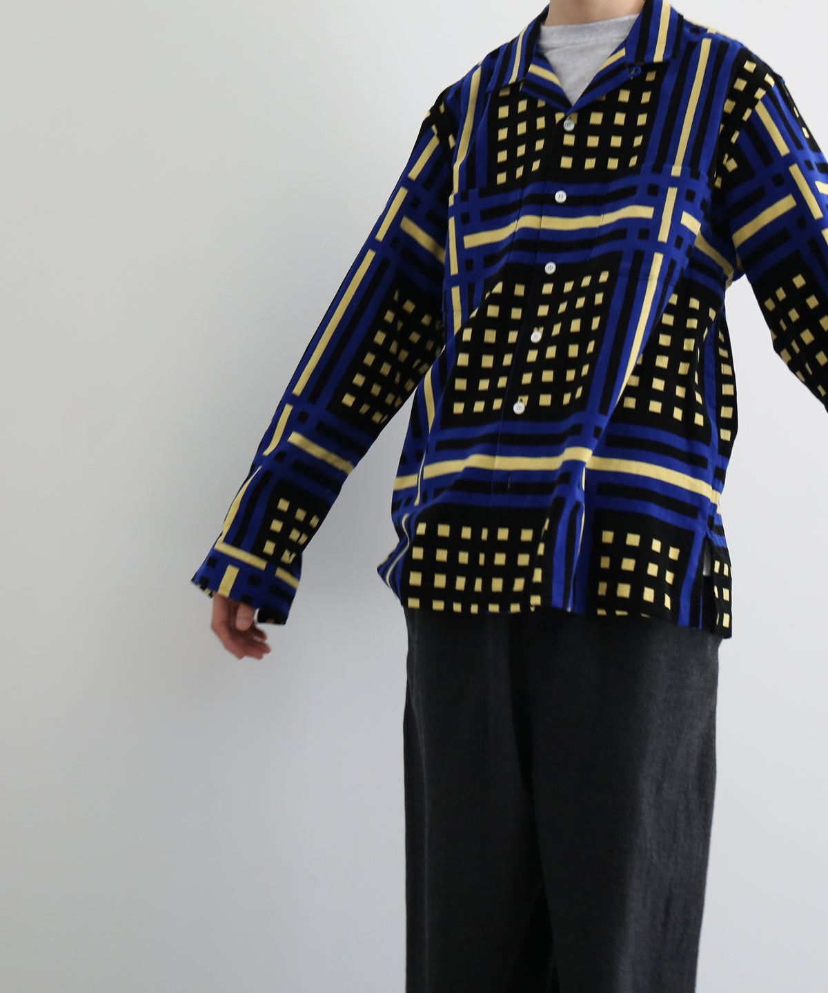 COTTON PAN ハンター l/s コーデュロイシャツ beach型 "BLUE"