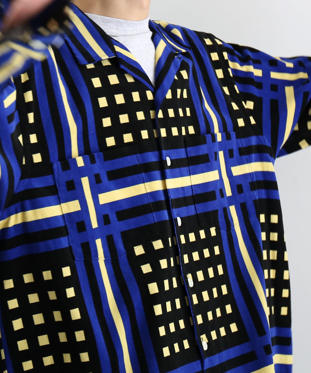 COTTON PAN ハンター l/s コーデュロイシャツ beach型 "BLUE"