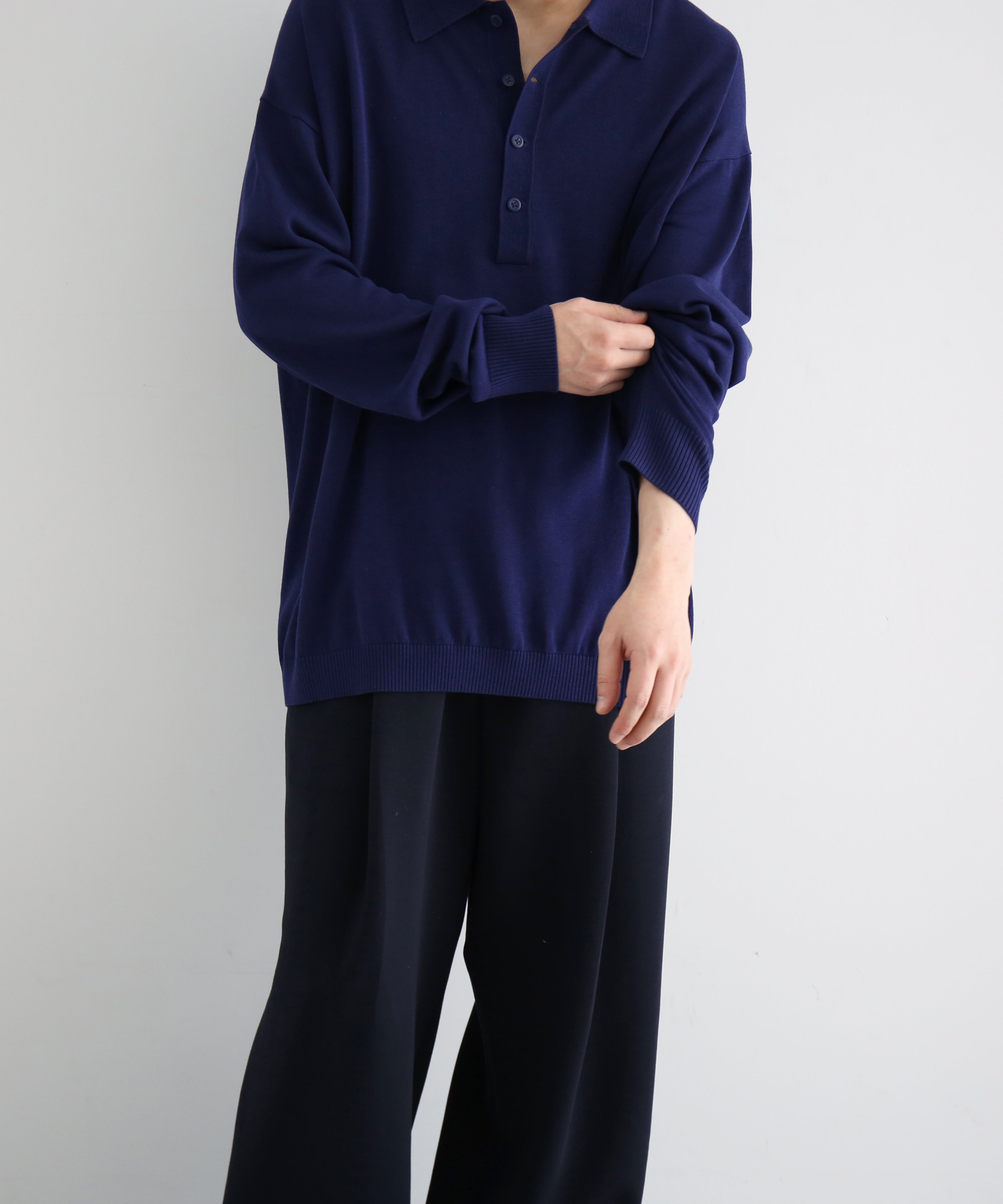 【EXCLUSIVE】crepuscule L/s polo "BLUE"