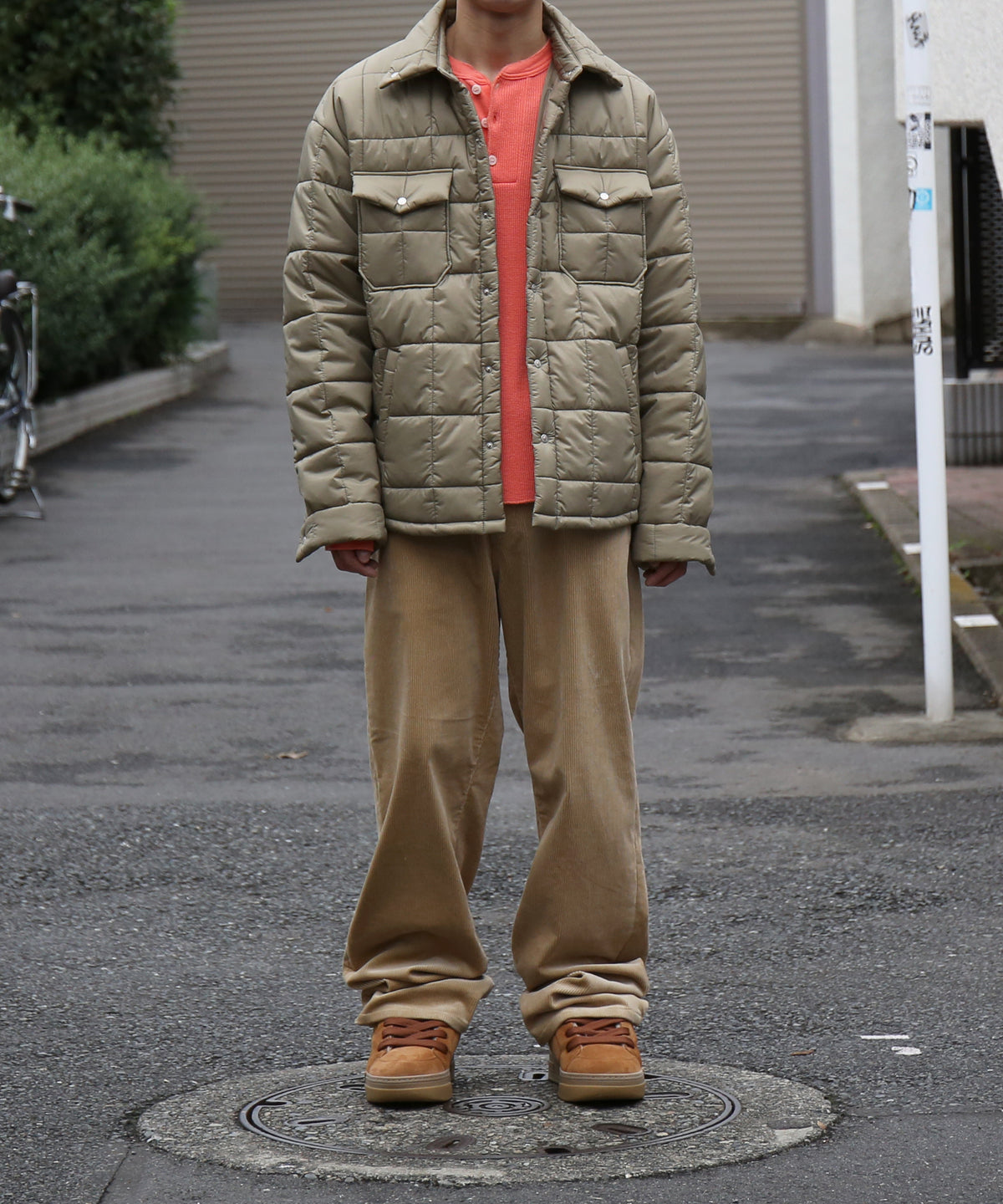 UNUSED Us 2570 padding quilted shirt "GRAY"