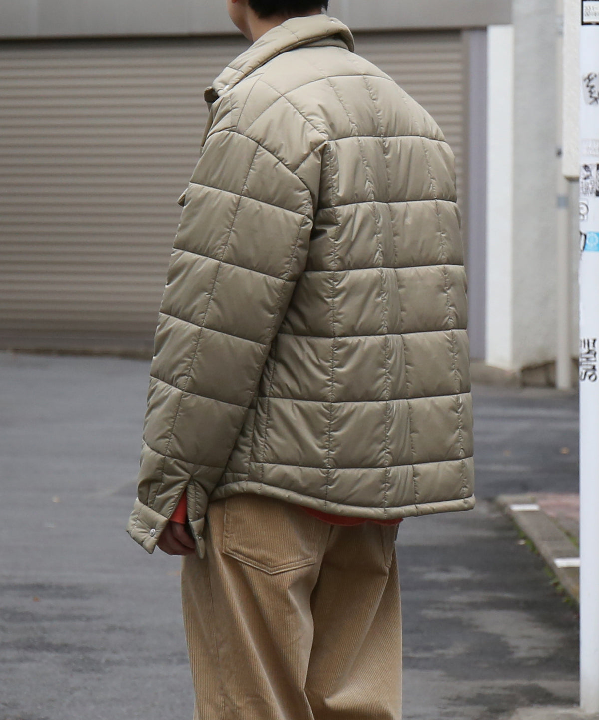 UNUSED Us 2570 padding quilted shirt "TAUPE"