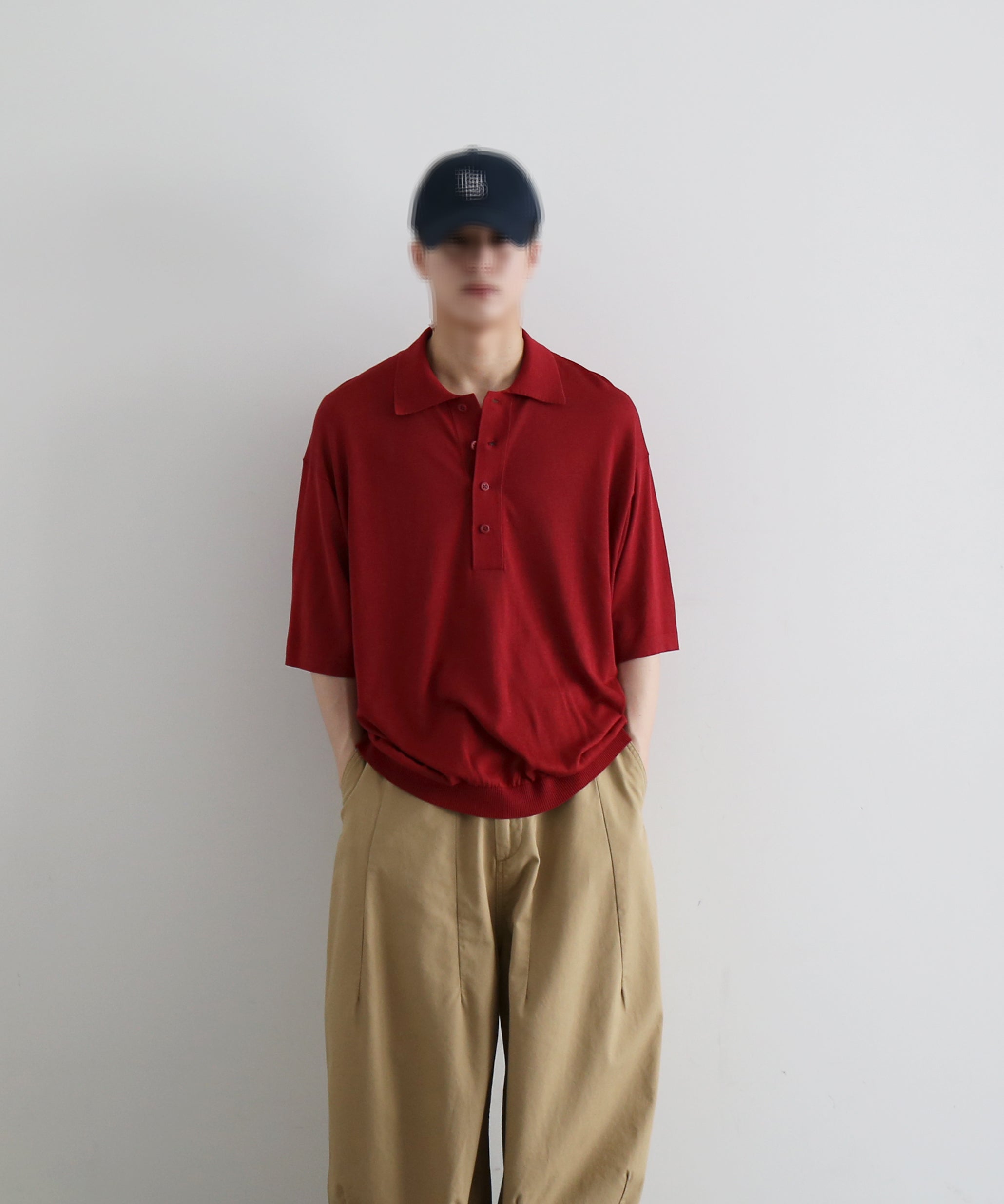 【EXCLUSIVE】crepuscule S/s polo "WINE"