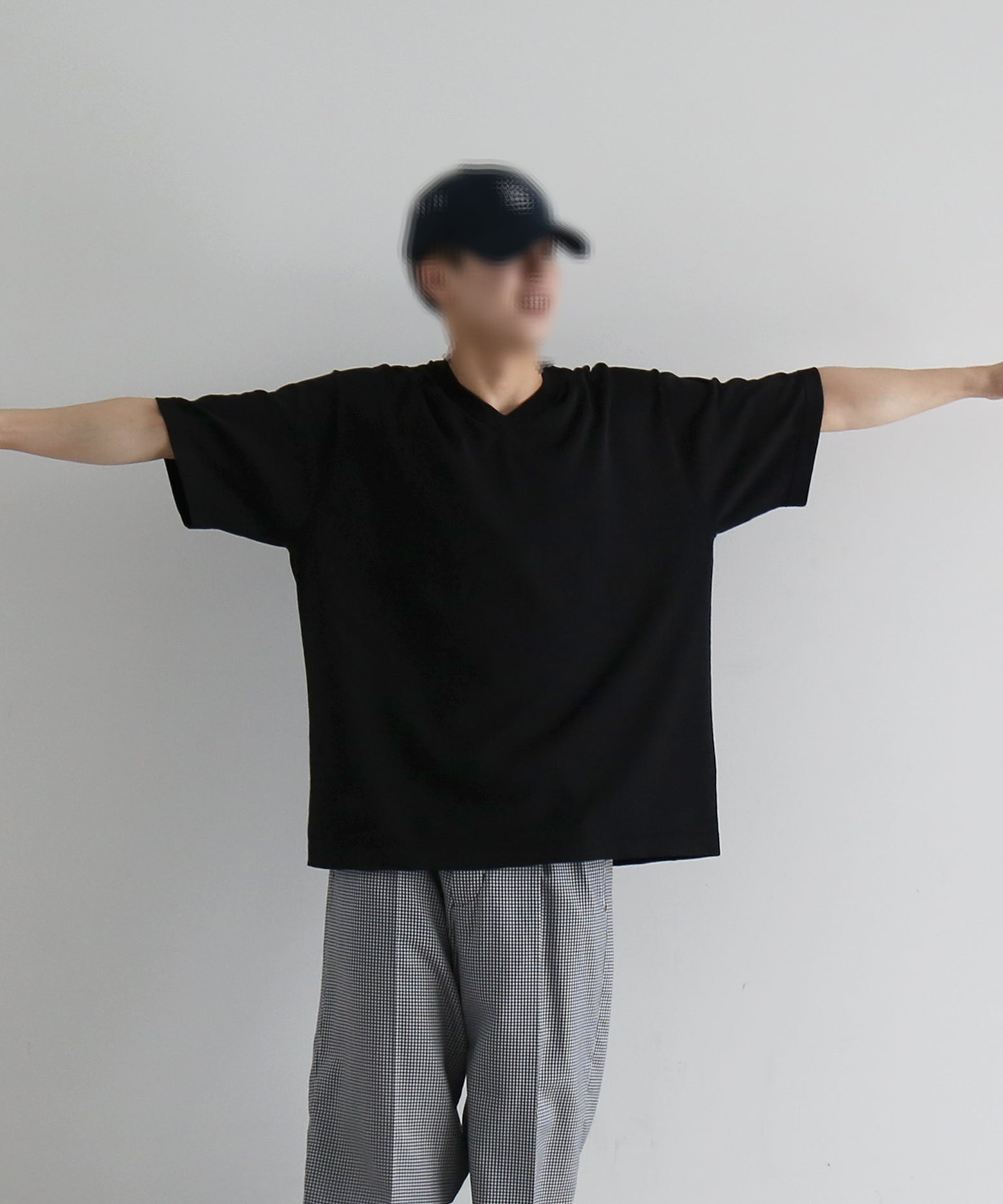 crepuscule Washi v/n knit t-shirt "BLUE"