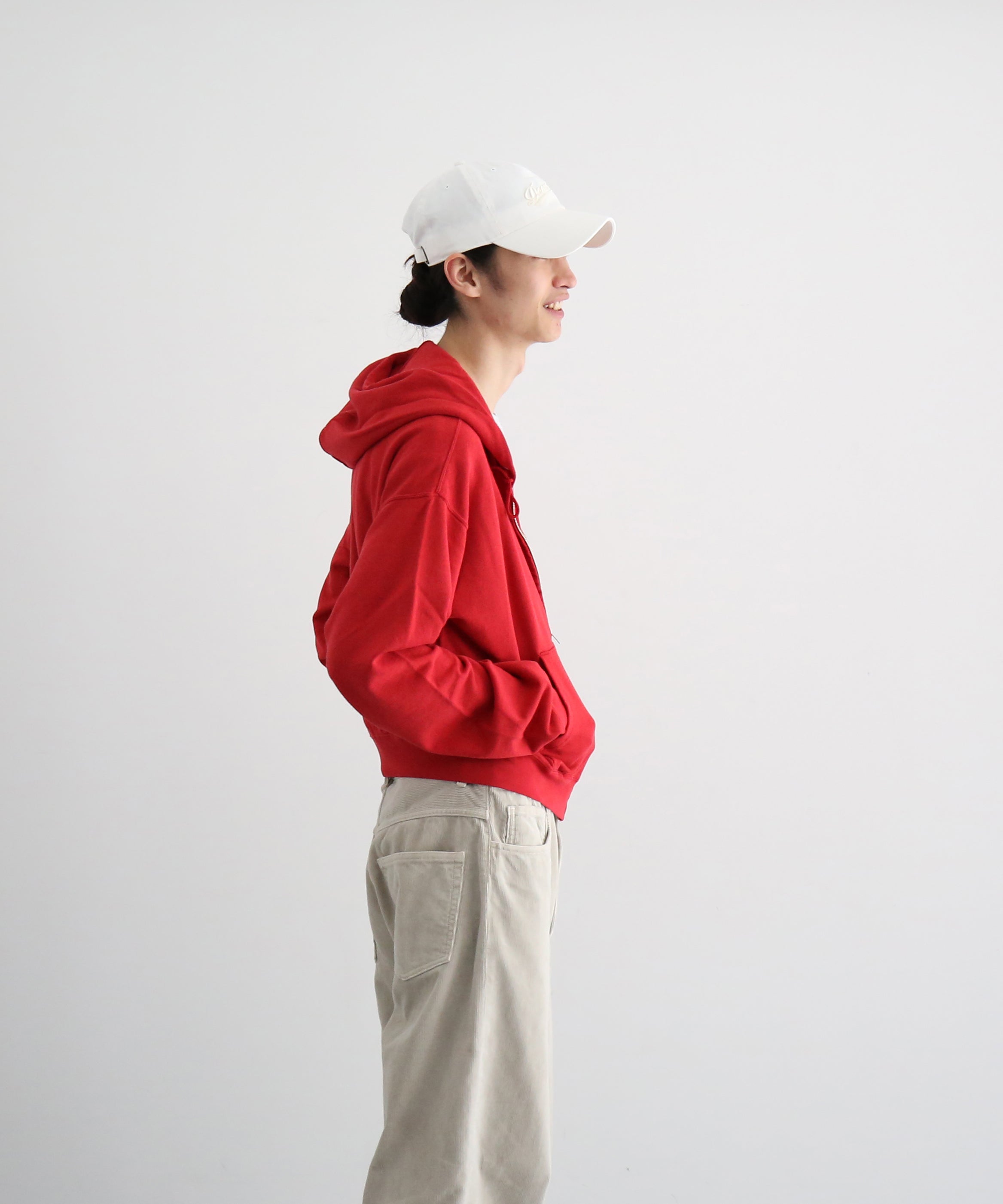 AURALEE High twist light sweat zip parka "RED"