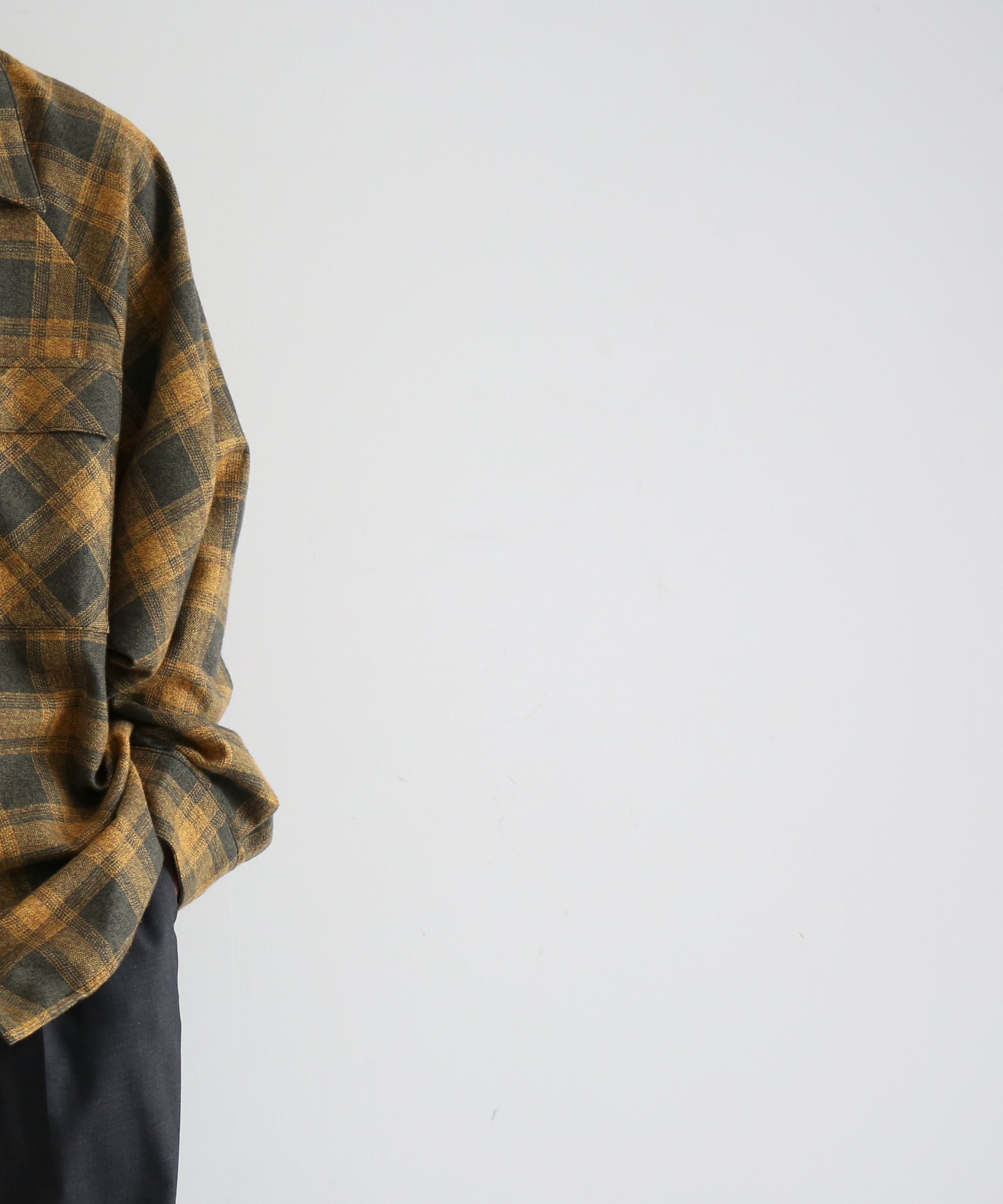 my beautiful landlet O/c check shirt "YELLOW"
