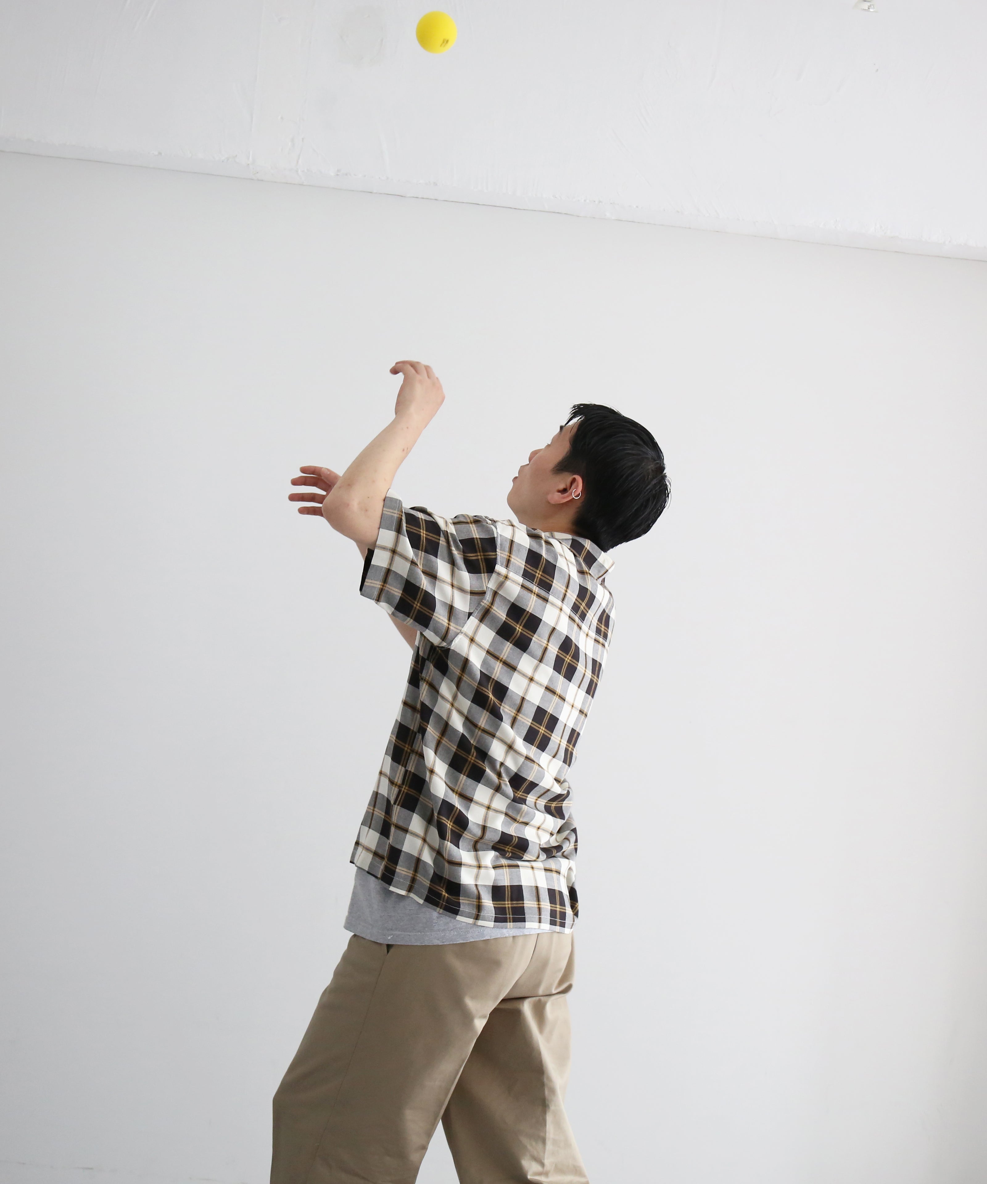 UNUSED Us2563 short sleeve rayon check shirt "LIGHT"