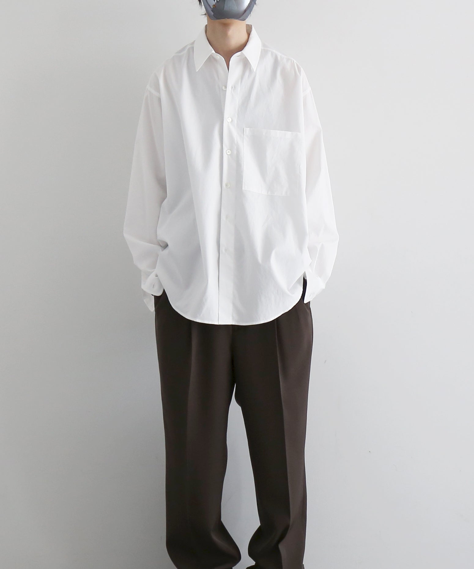 AURALEE Washed finx twill big shirt "WHITE"