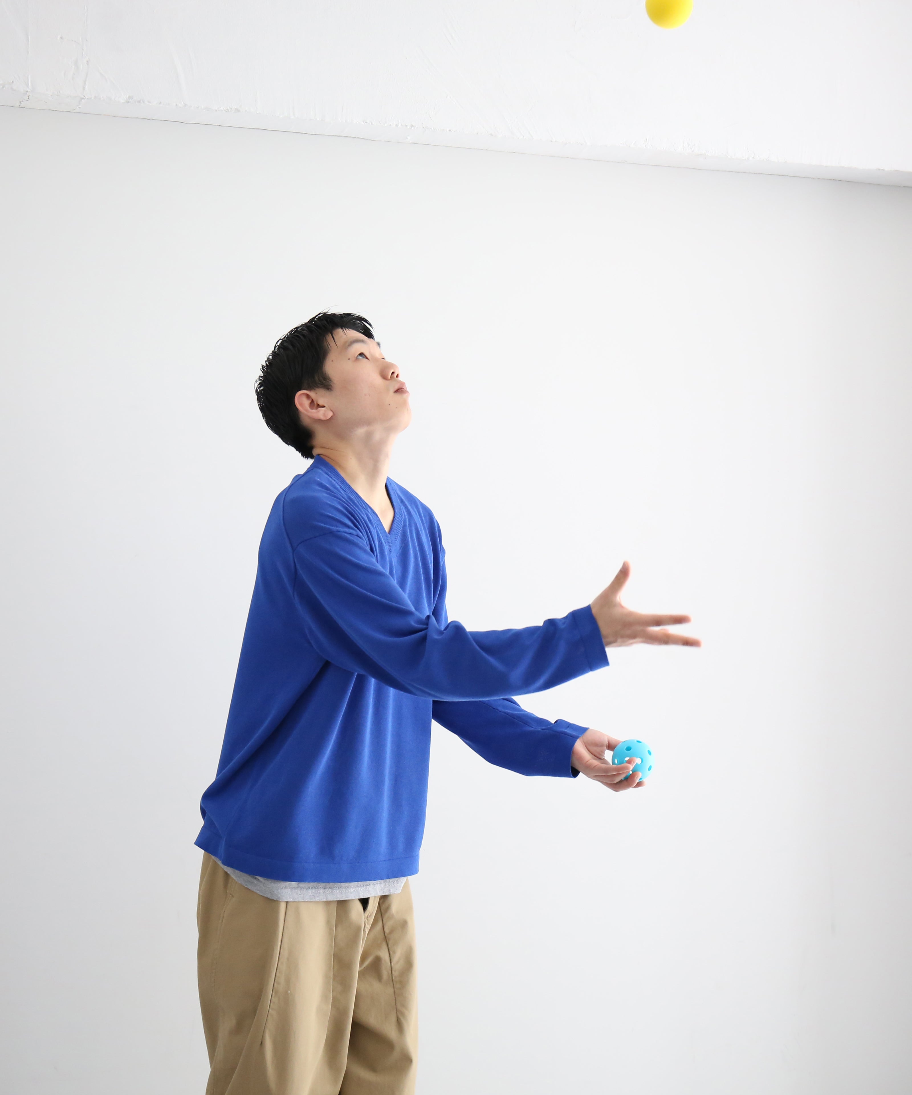 【EXCLUSIVE】crepuscule Washi v/n pullover "BLUE"