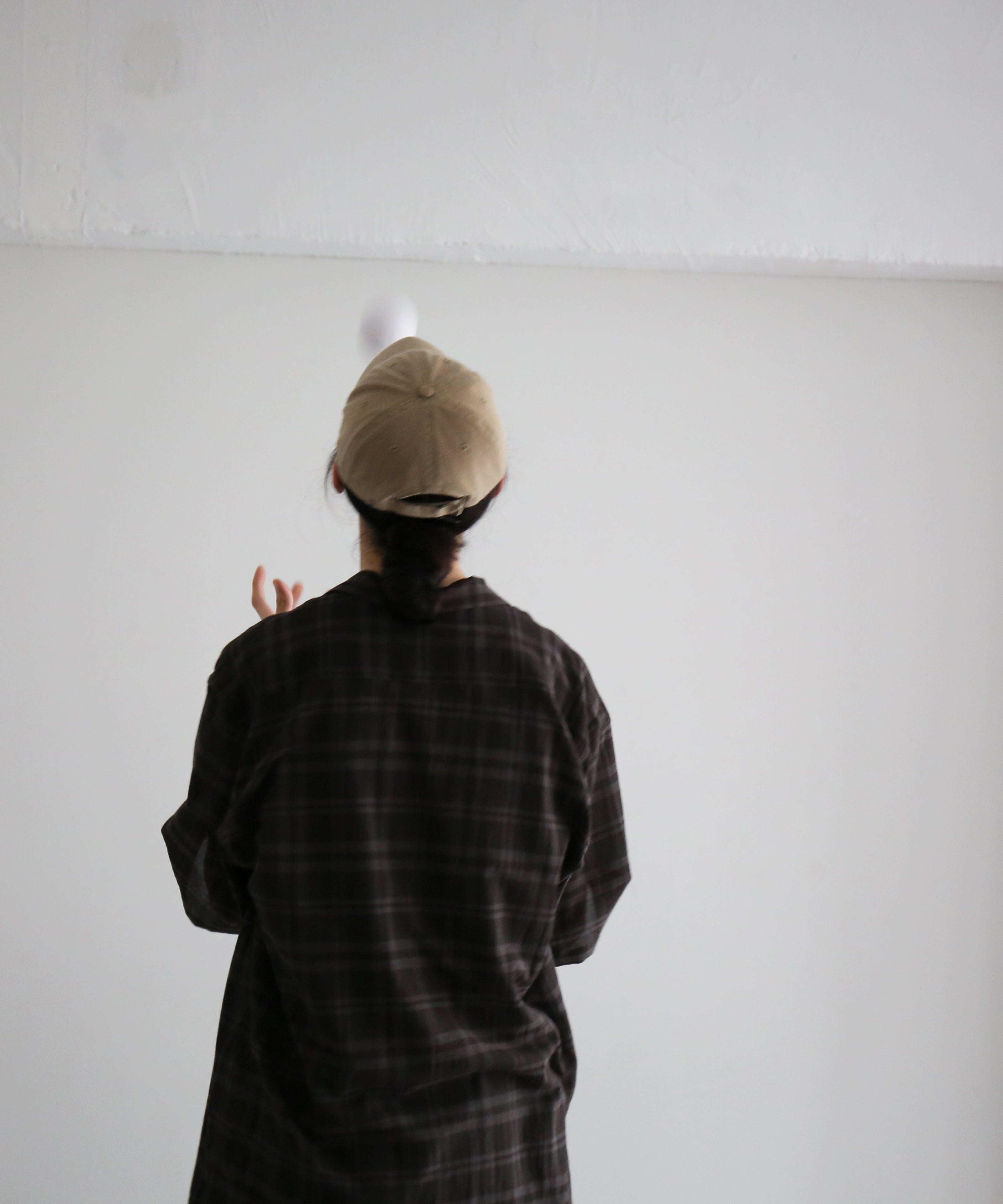 VOAAOV Shadow check ss shirt "CHARCOAL"