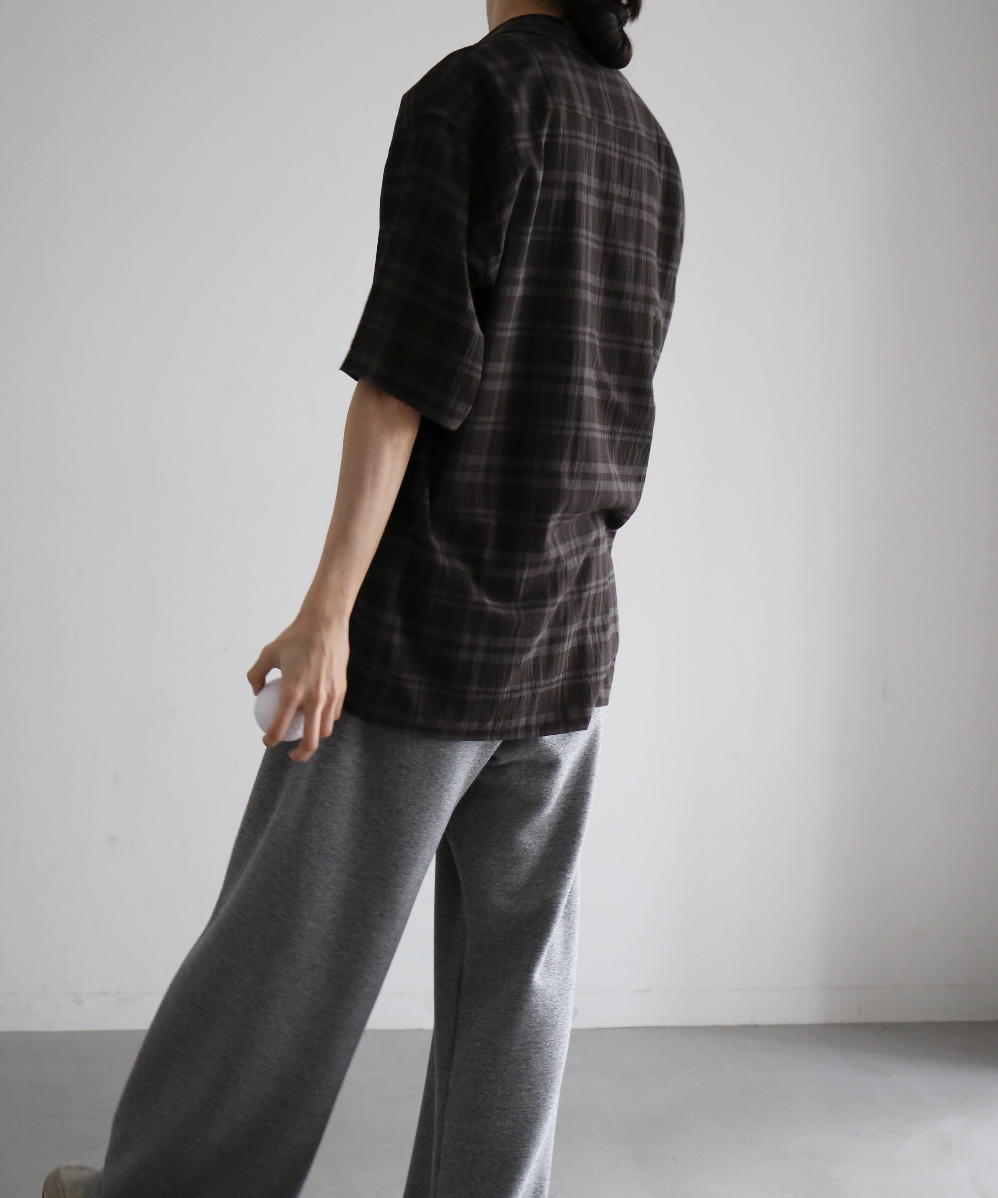 VOAAOV Shadow check ss shirt "CHARCOAL"